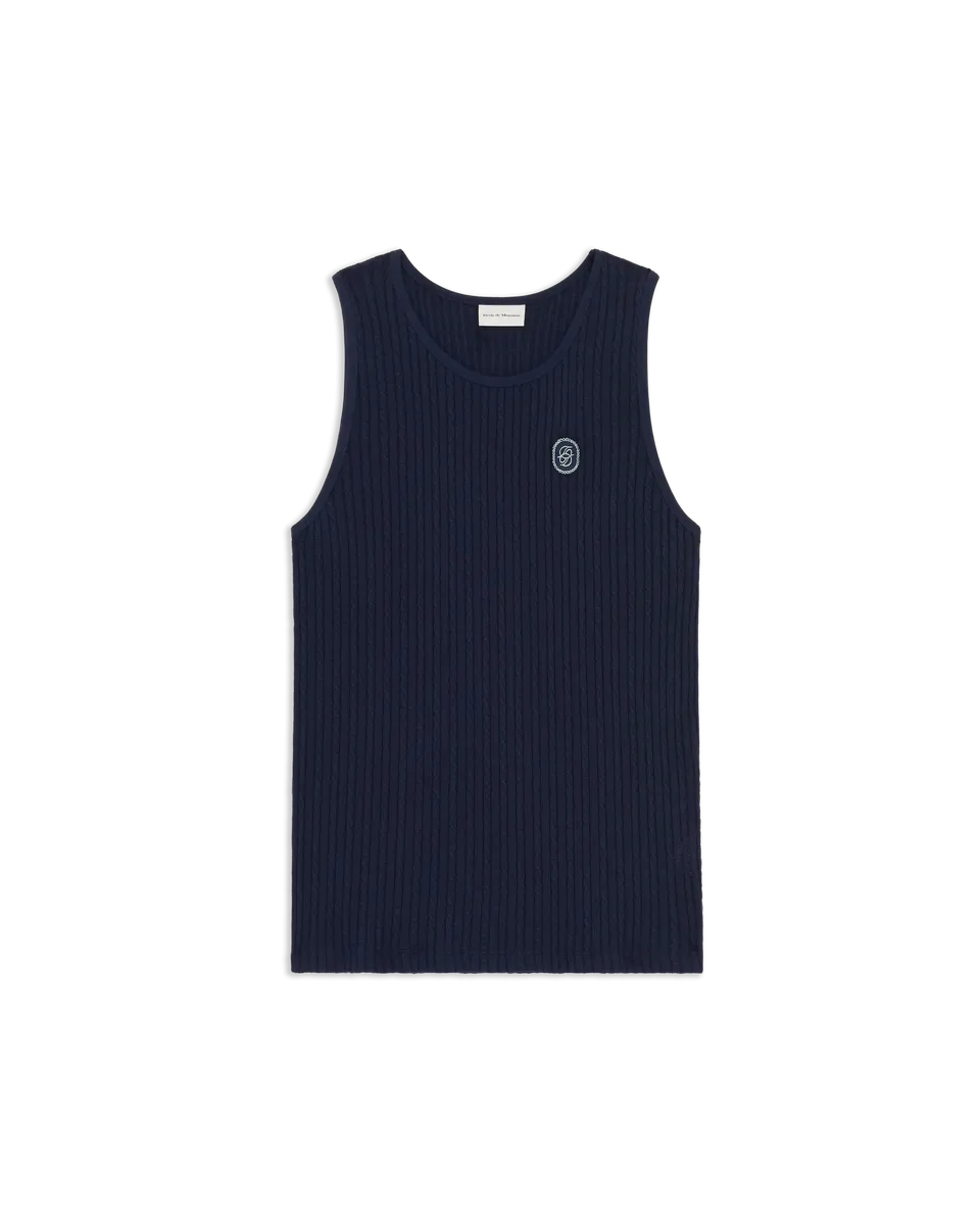 Drôle De Monsieur D Mirror Tank Top Baumwolle Navy