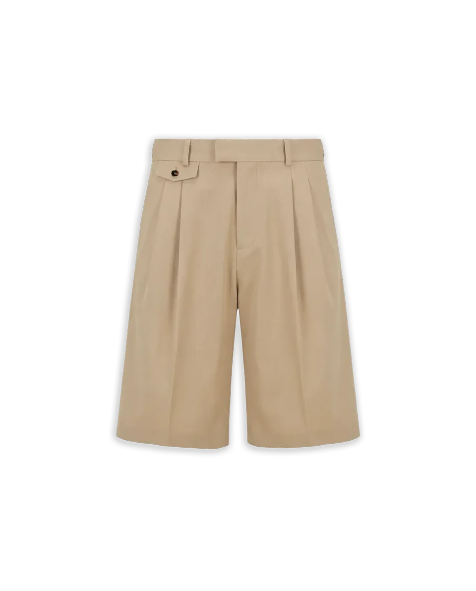 Drôle De Monsieur Short Long Coton Shorts Beige Baumwolle