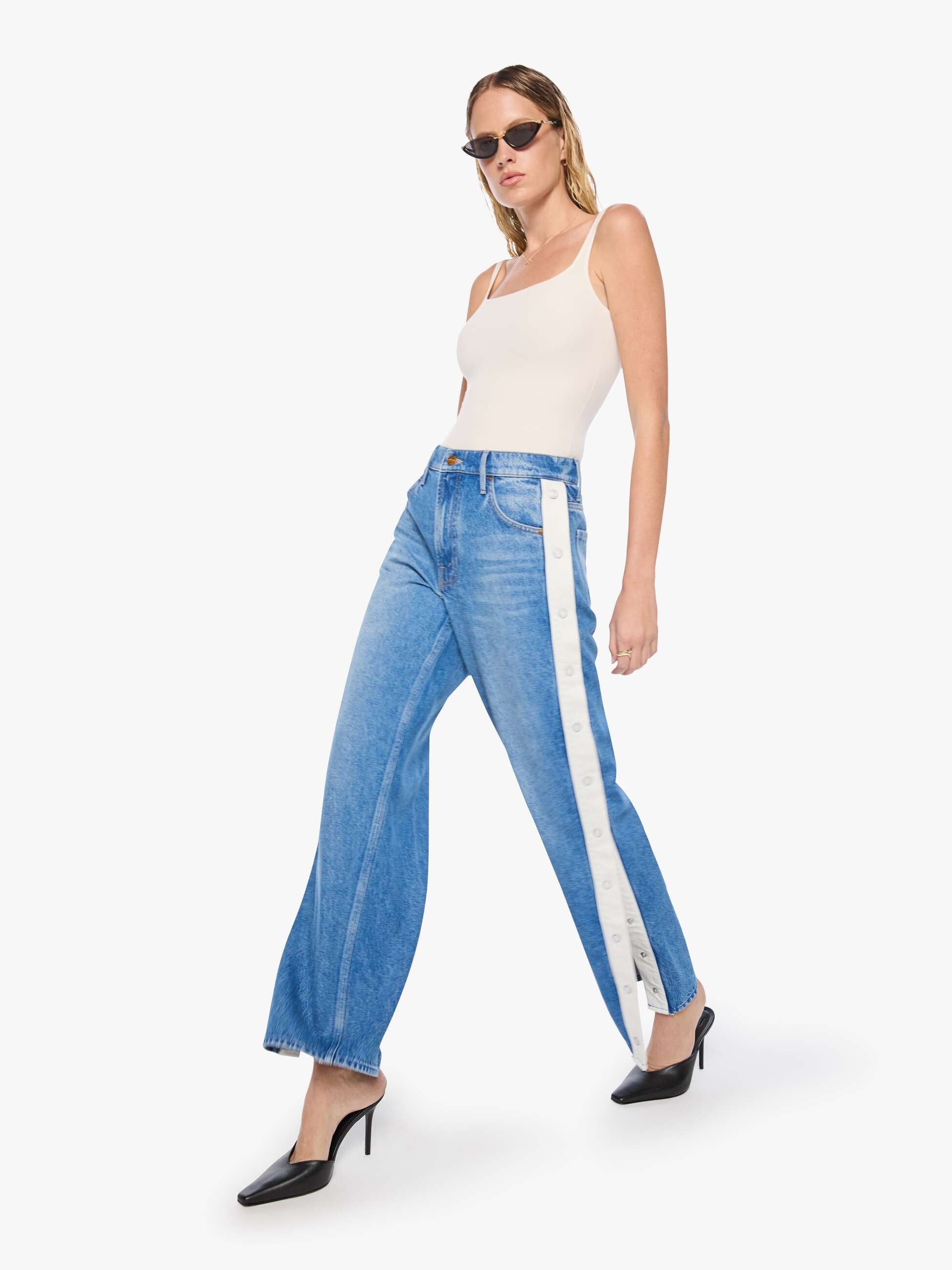 Mother Snacks Skimp Jeans Blau Wide Leg Recycled