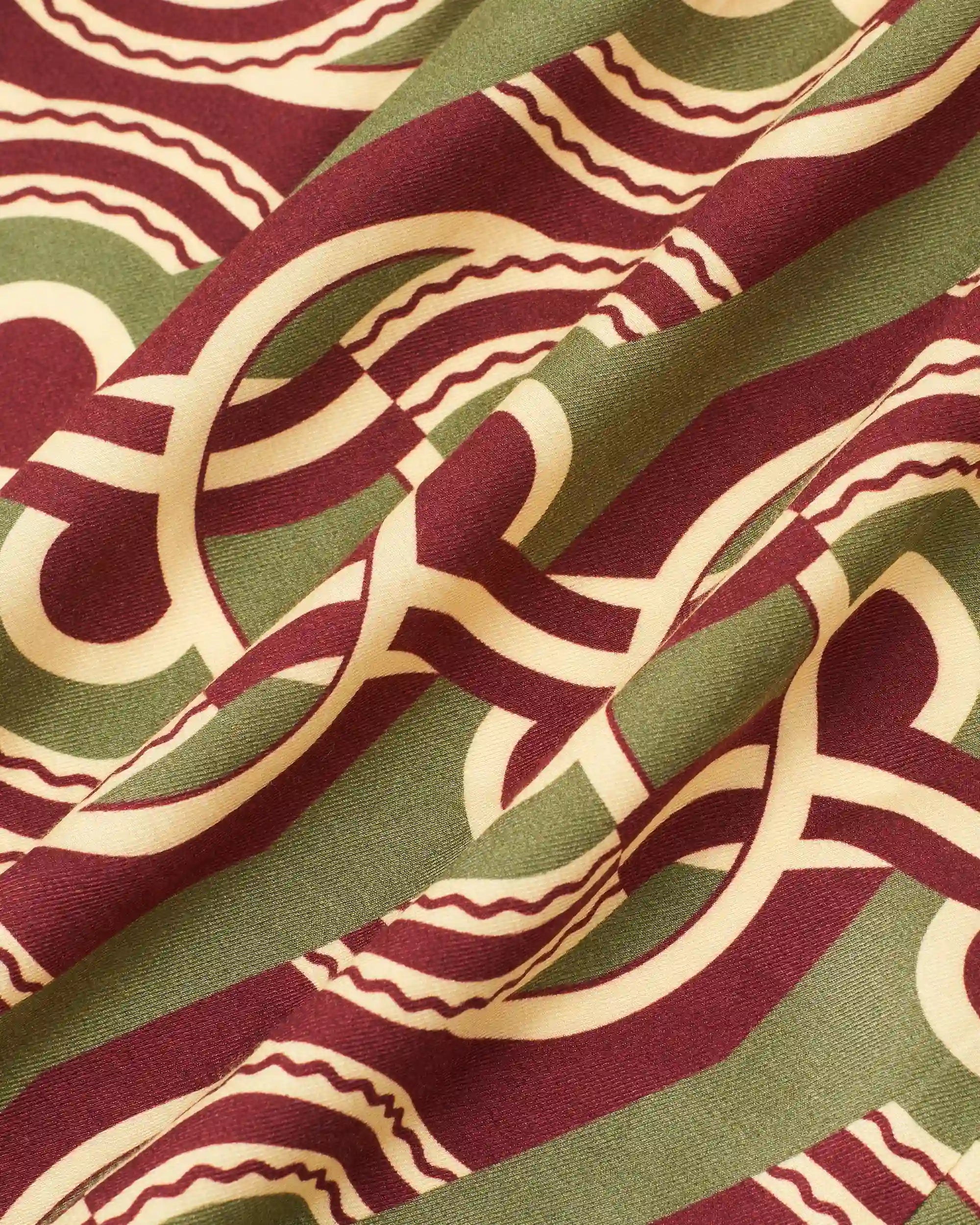 Drôle De Monsieur Chain Link Monogram Hemd Khaki Viskose