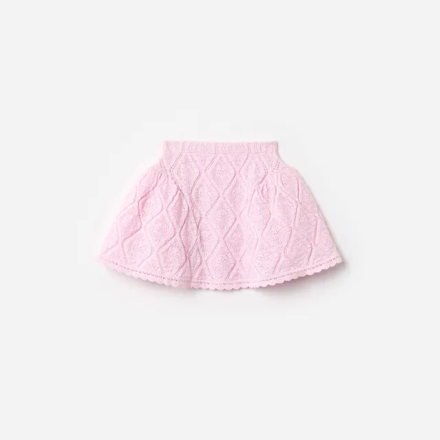 Self Portrait Bottoms Lace Bow Knit Skirt Pink Kinder