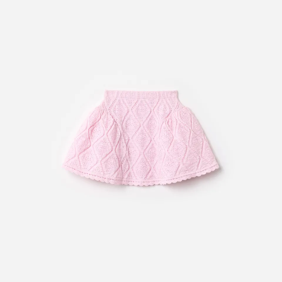 Self Portrait Bottoms Lace Bow Knit Skirt Pink Kinder