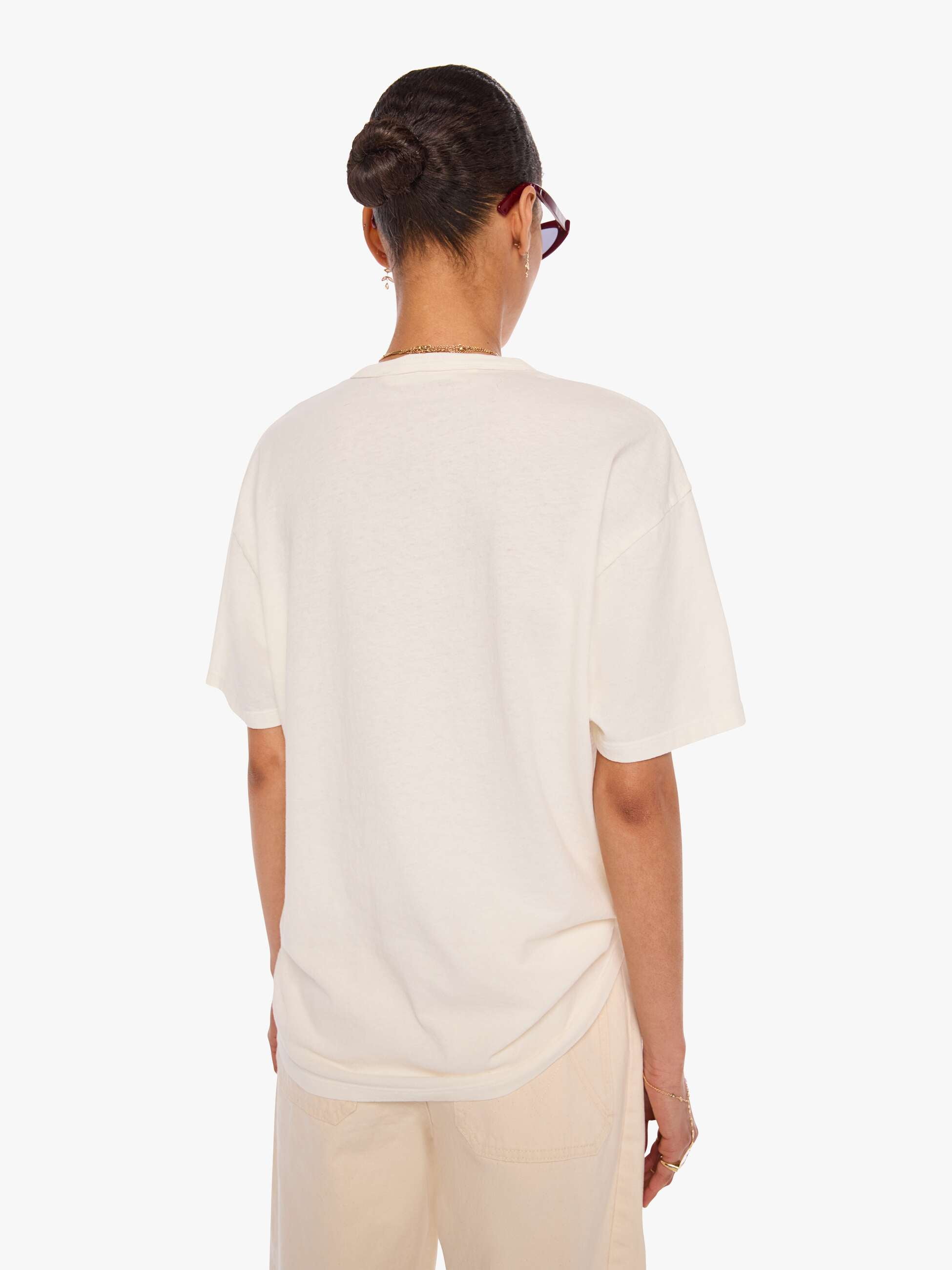 Mother The Lowdown T-Shirt Gravel Grinder Weiss Baumwolle