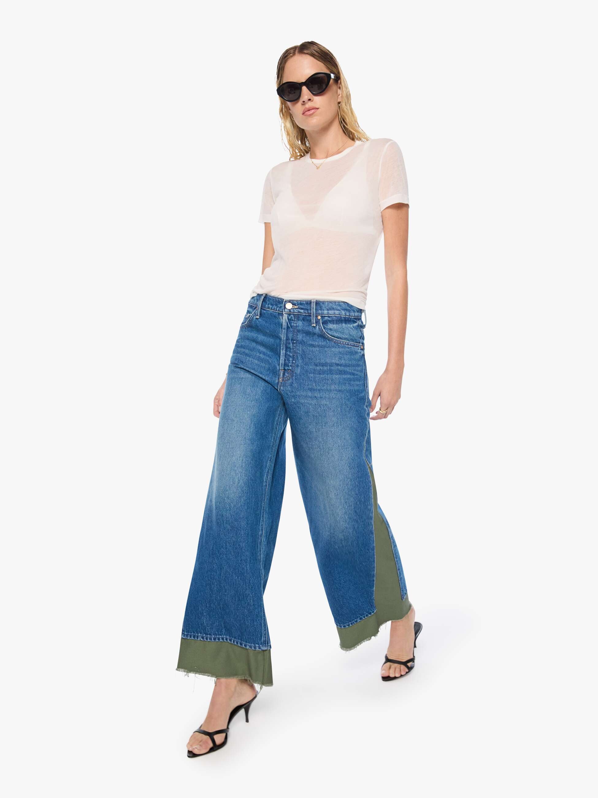 Mother Snacks Nacho Double Dip Nerdy Fray Jeans Refill Wide Leg