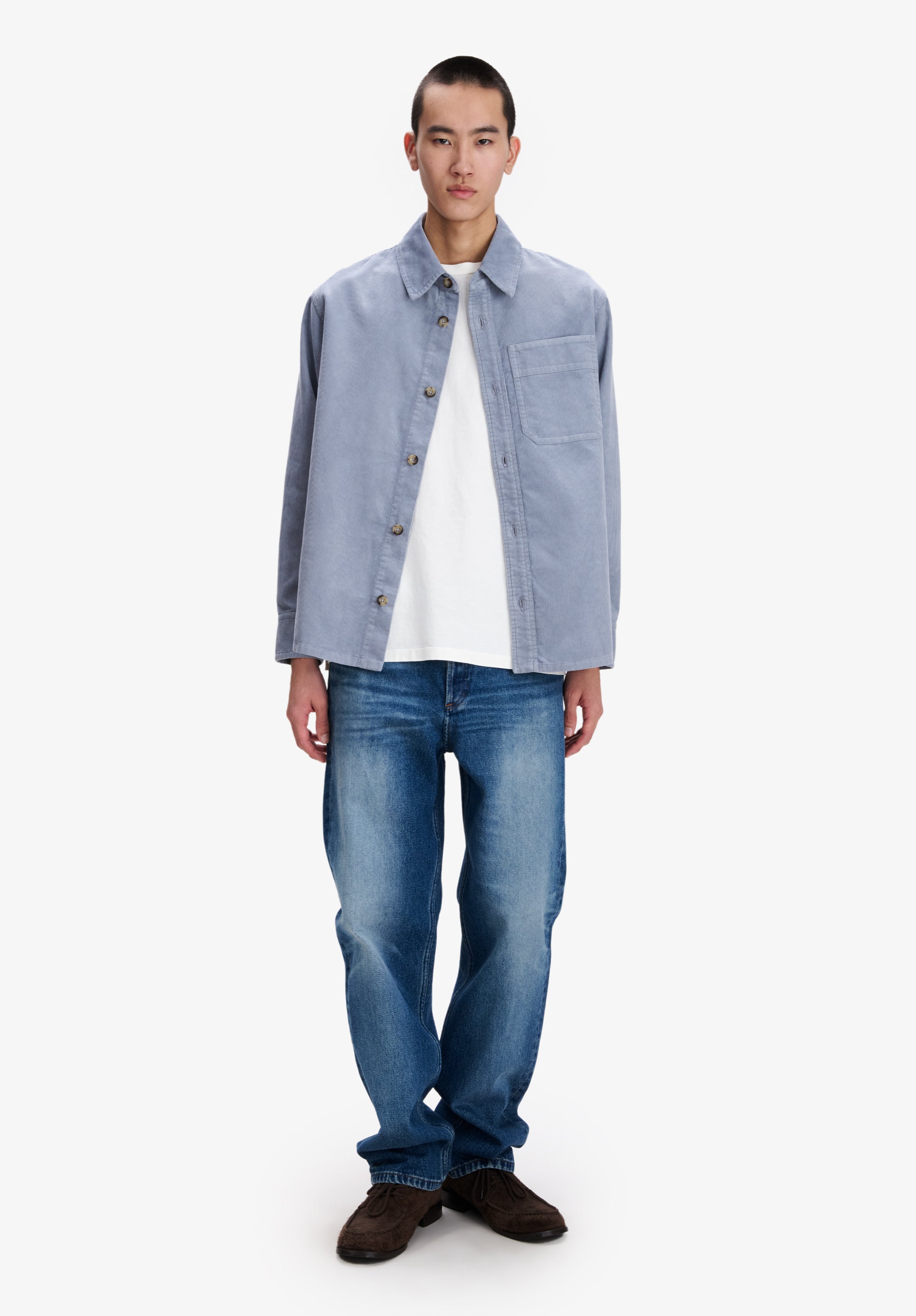 A.P.C. Overshirt Stone-washed Cord Überhemd L weit
