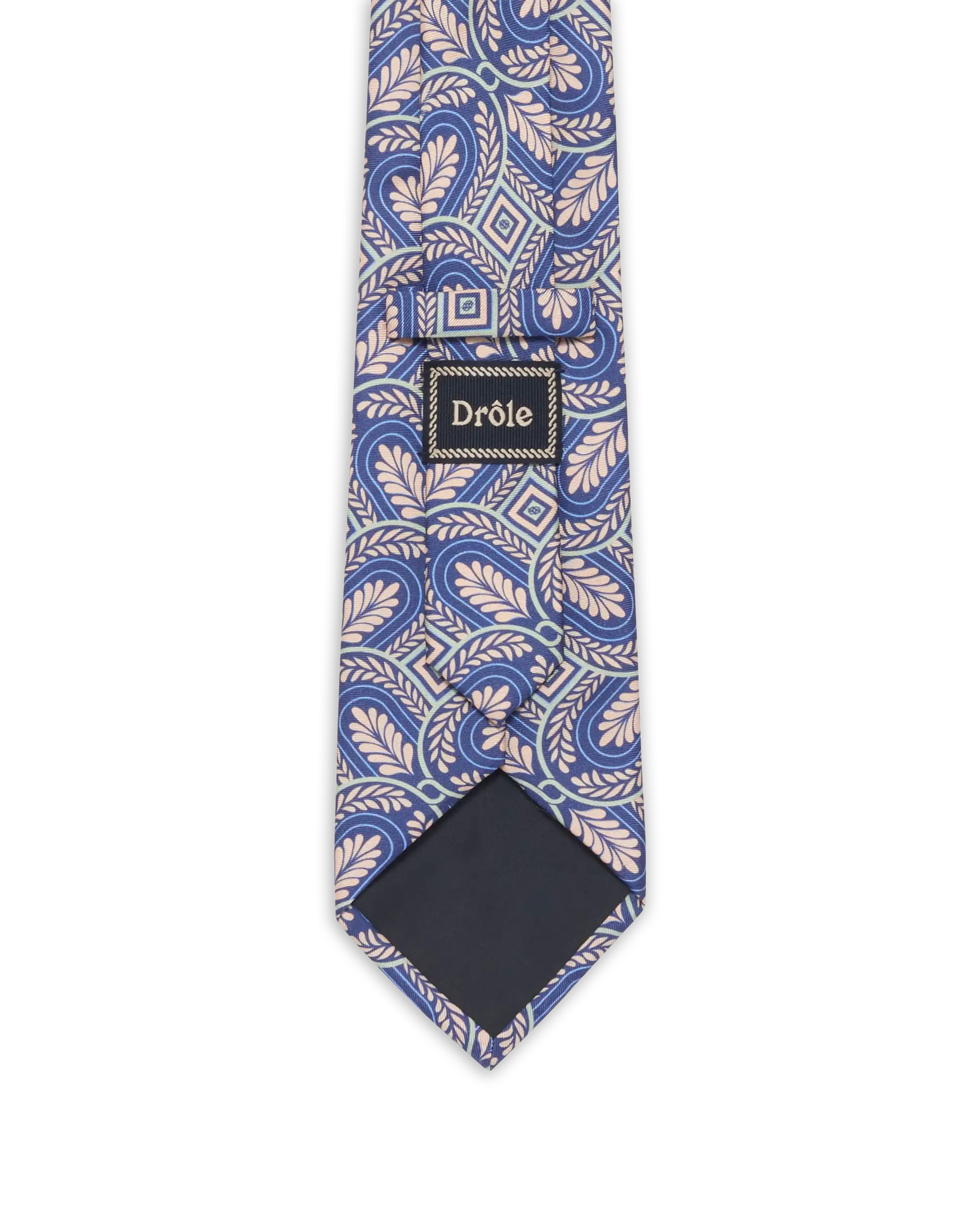 Drôle De Monsieur Silk Printed Caesar Tie Krawatte Navy Seide