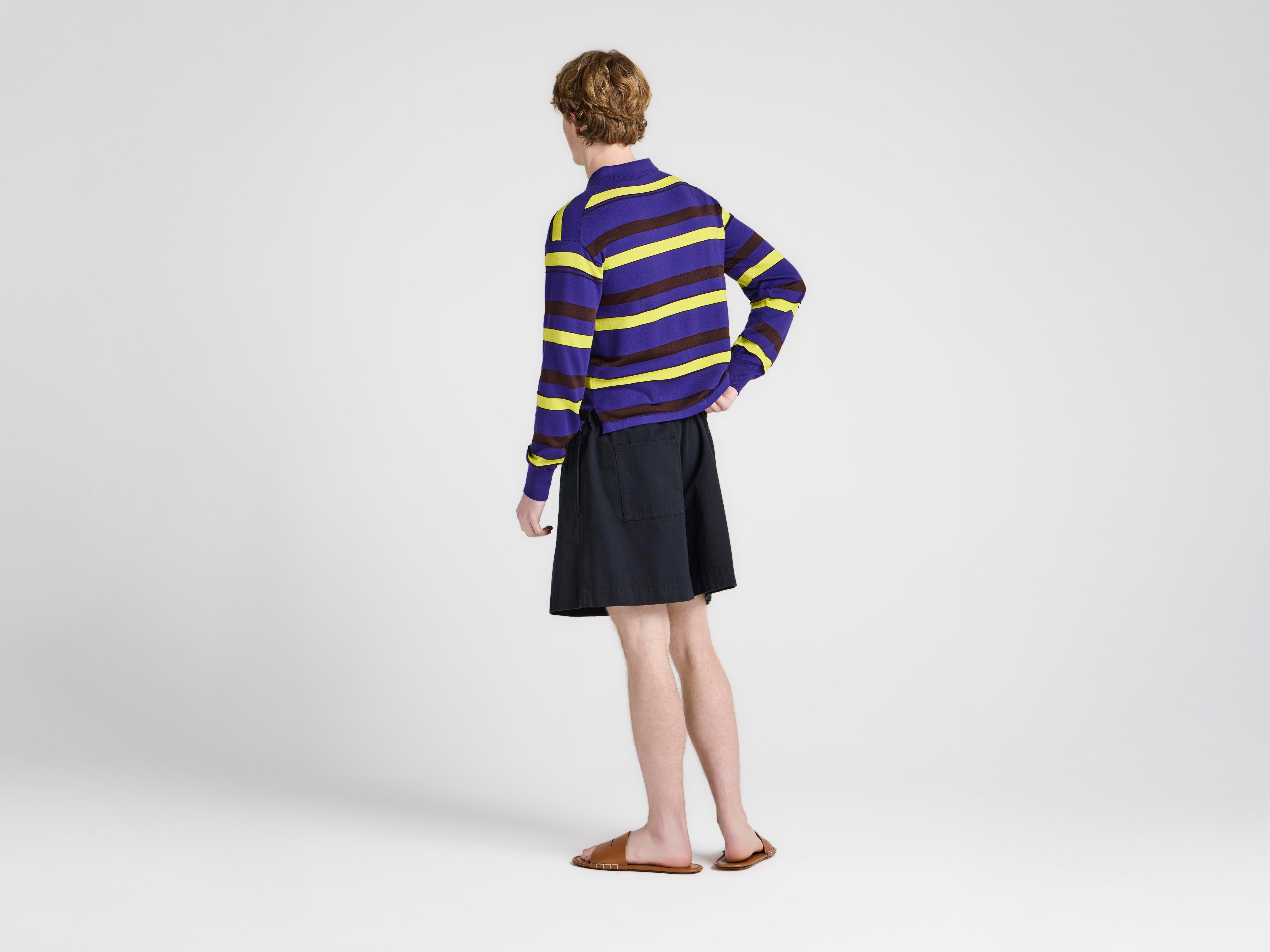 J.W.Anderson Knitwear Rugby Polo Top Ultraviolet Gestreift