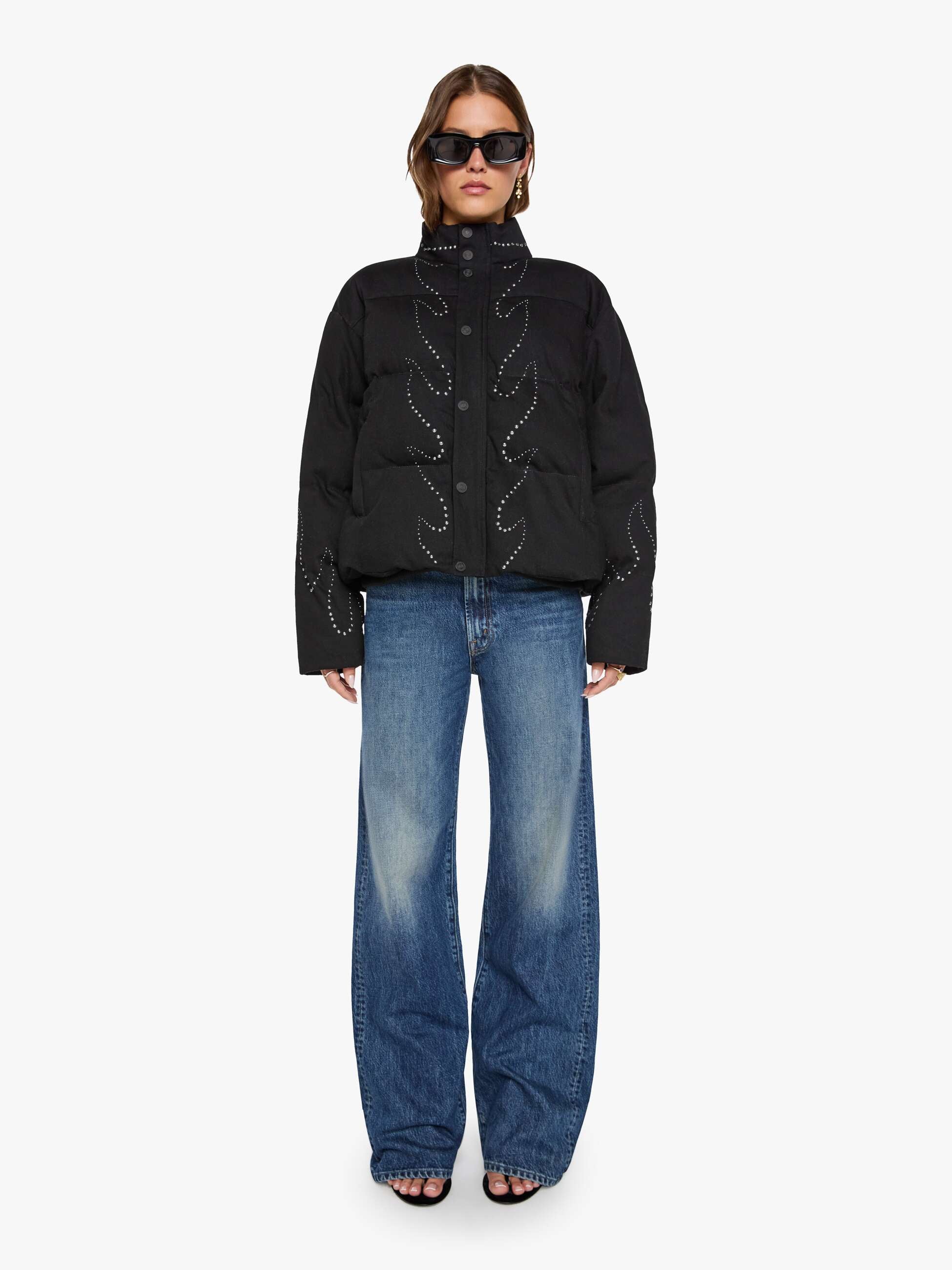 Mother Drop Pillow Fight Puffer Jacke Black Smoke