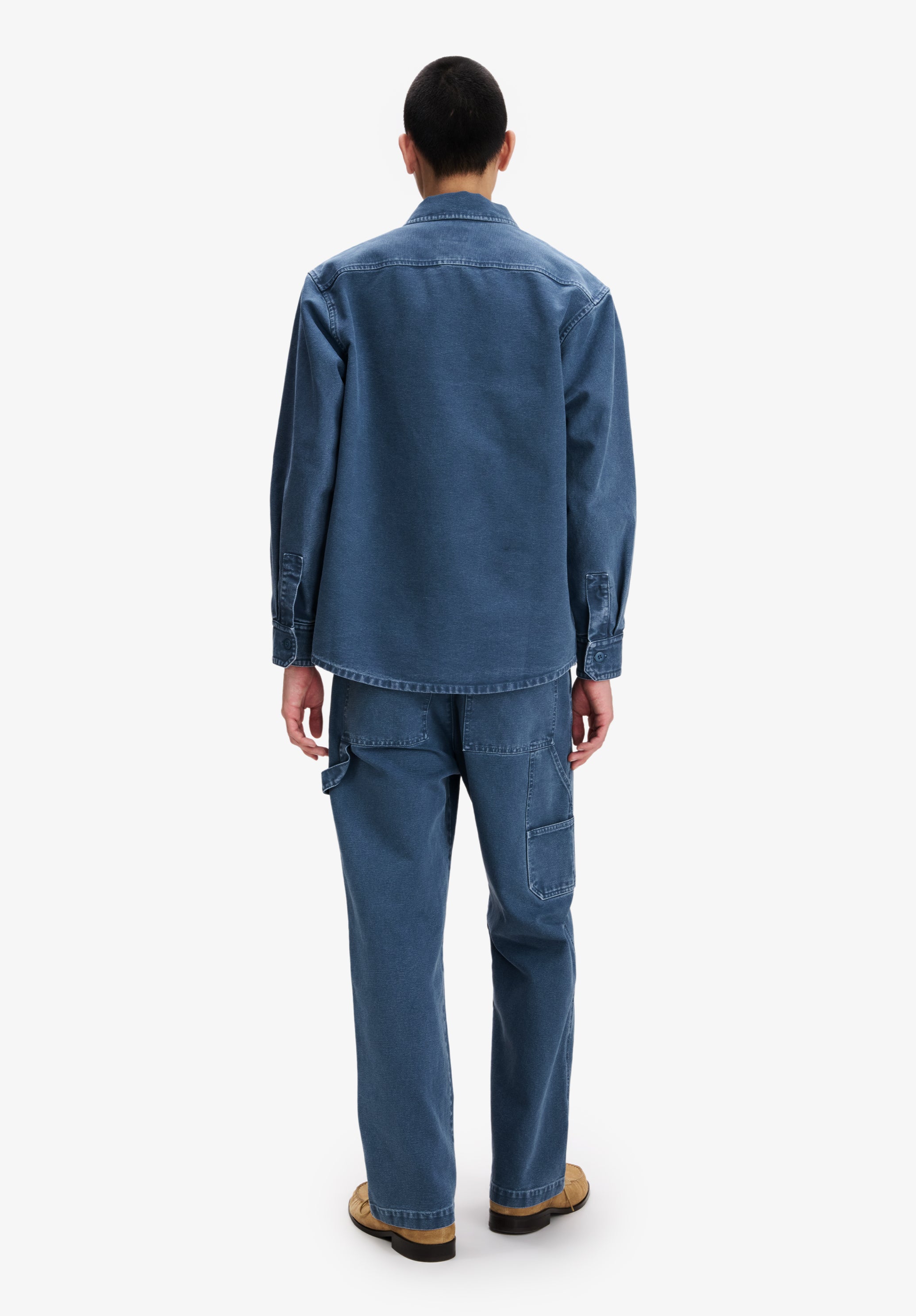 A.P.C. Overshirt blau Workwear recycelte Baumwolle