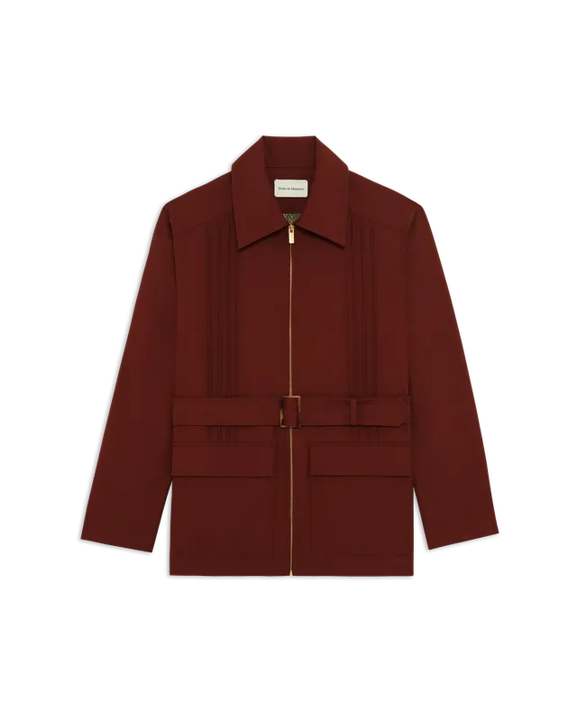 Drôle De Monsieur Veste Saharienne Safarijacke Wolle Ziegelrot M