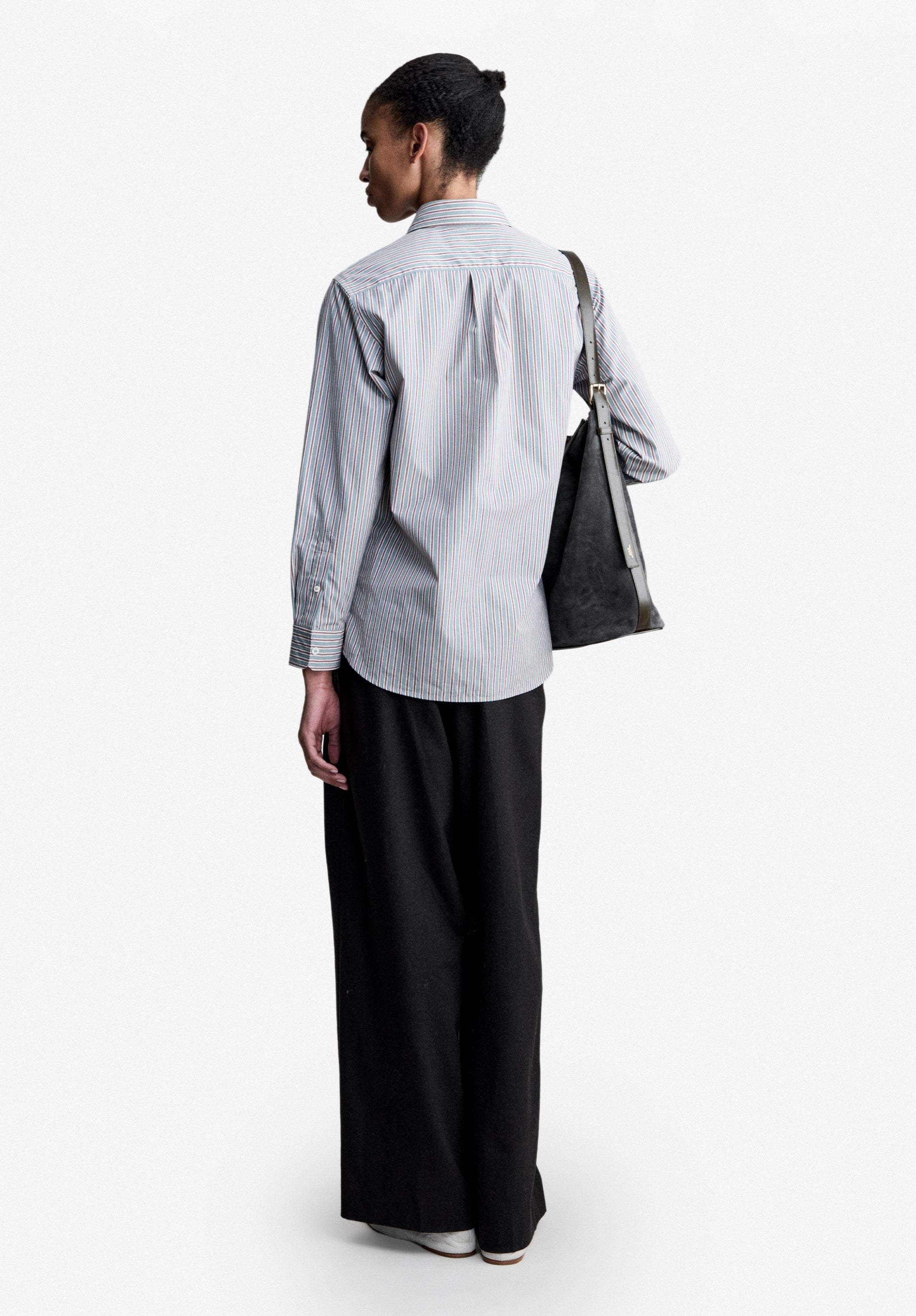 A.P.C. Blaues gestreiftes Hemd Popelinehemd gestreift