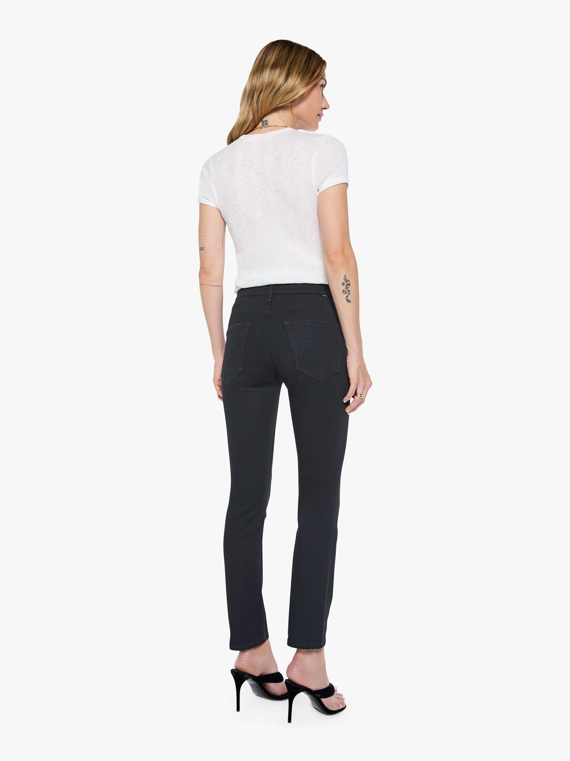 Mother Mid Rise Dazzler Ankle Jeans Schwarz Not Guilty