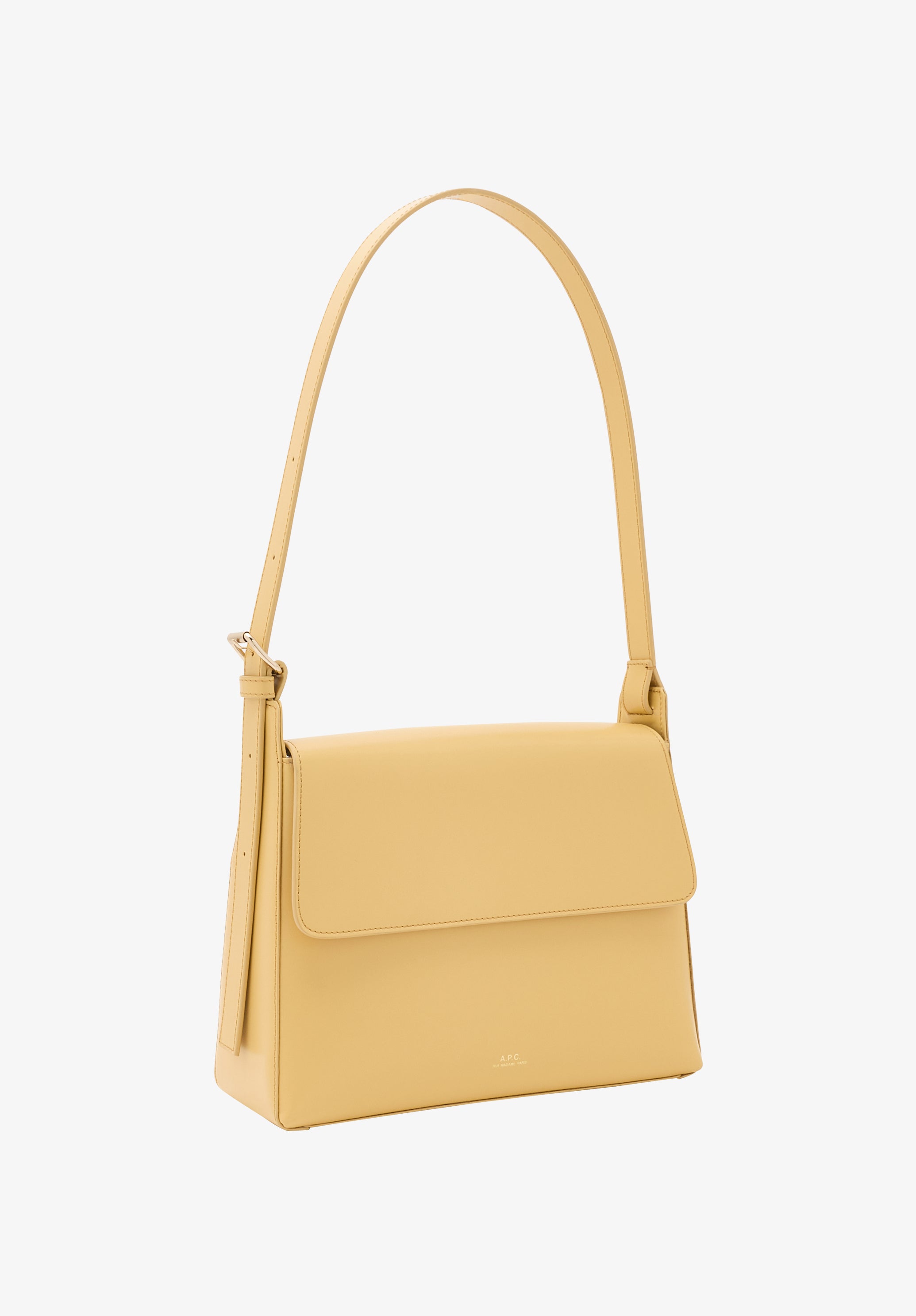 A.P.C. Virginie Flap Tasche gelb Glattleder
