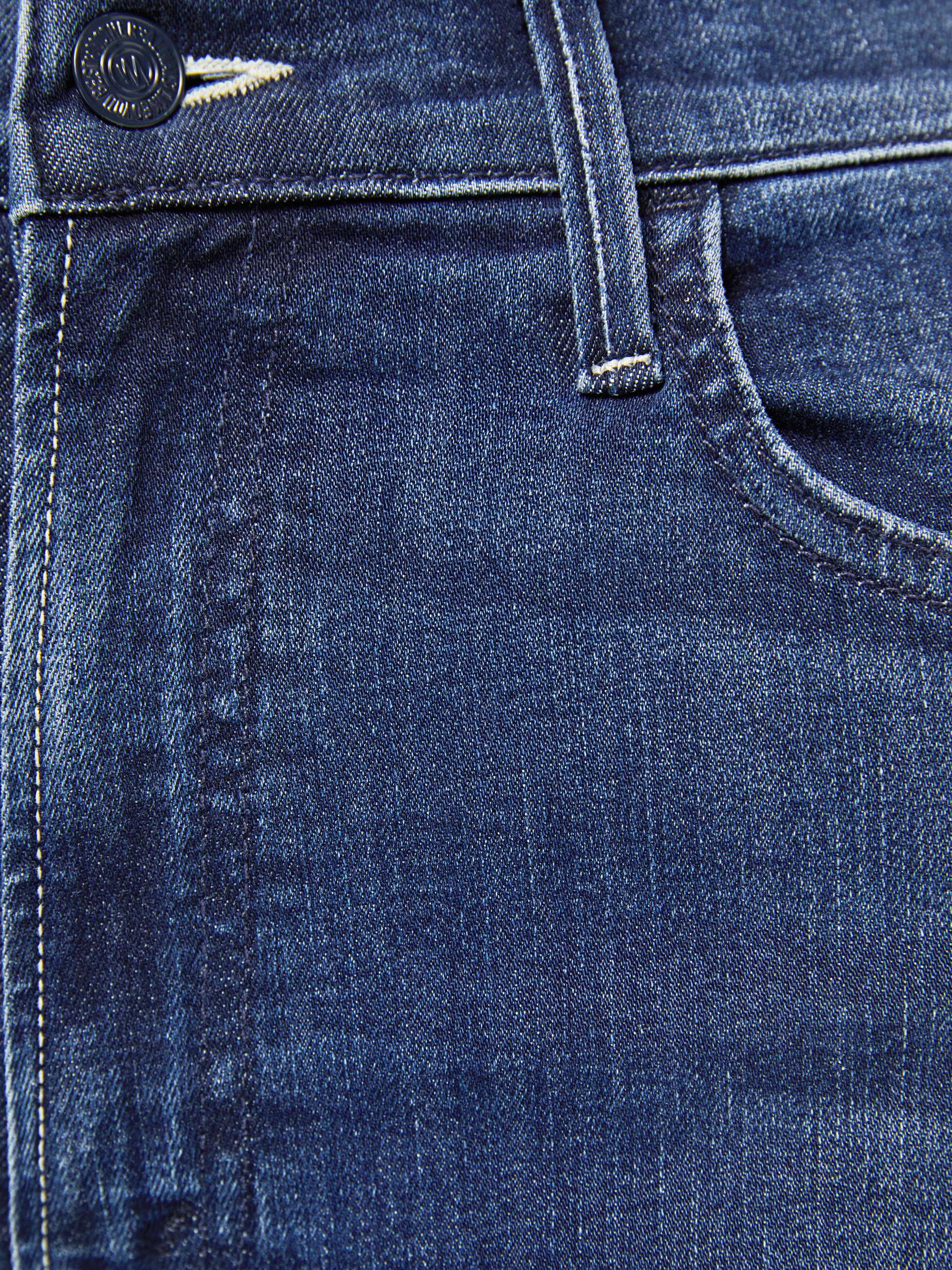 Mother Hustler Roller Sneak Jeans Dunkelblau Stretch