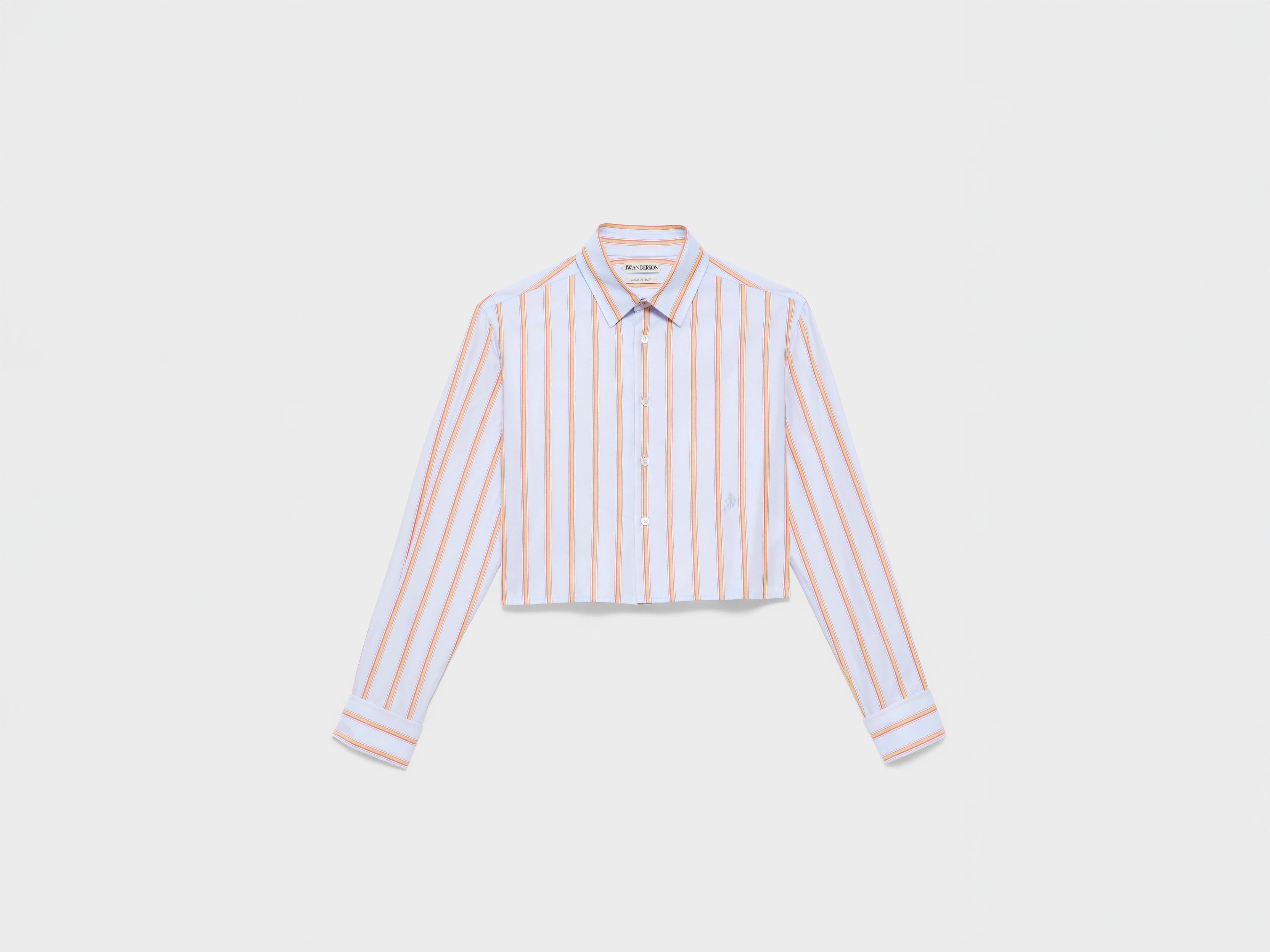 J.W.Anderson Cropped Shirt Damenhemd Blau Orange Baumwolle