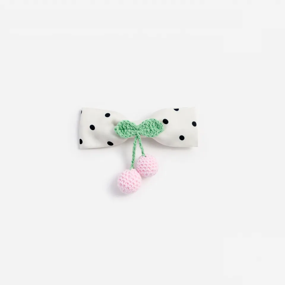 Self Portrait Cream Polka Dot Cherry Haarspange Creme