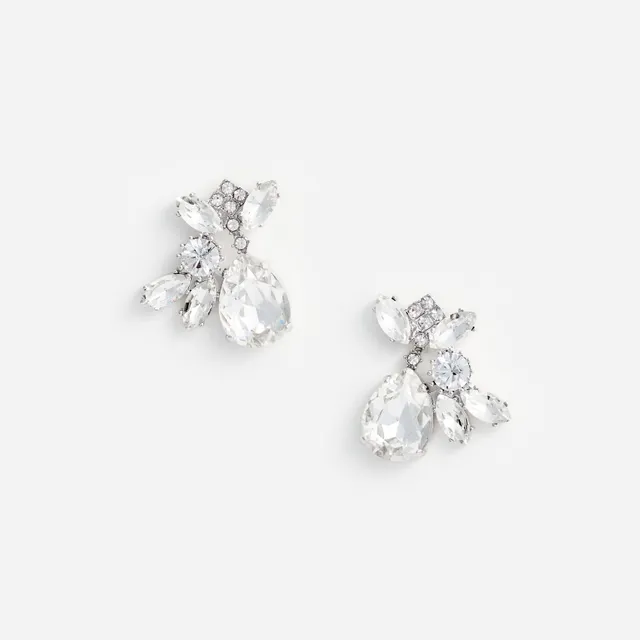 Self Portrait Jewellery Multi Crystal Cluster Ohrringe Silber