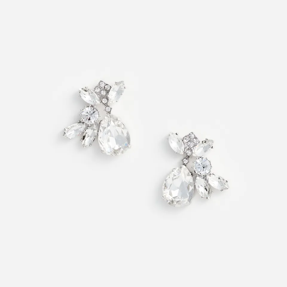 Self Portrait Jewellery Multi Crystal Cluster Ohrringe Silber