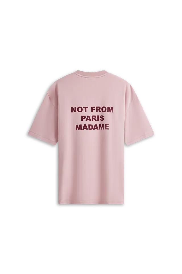 Drôle De Monsieur Le T-Shirt Slogan T-Shirt Rosa Baumwolle