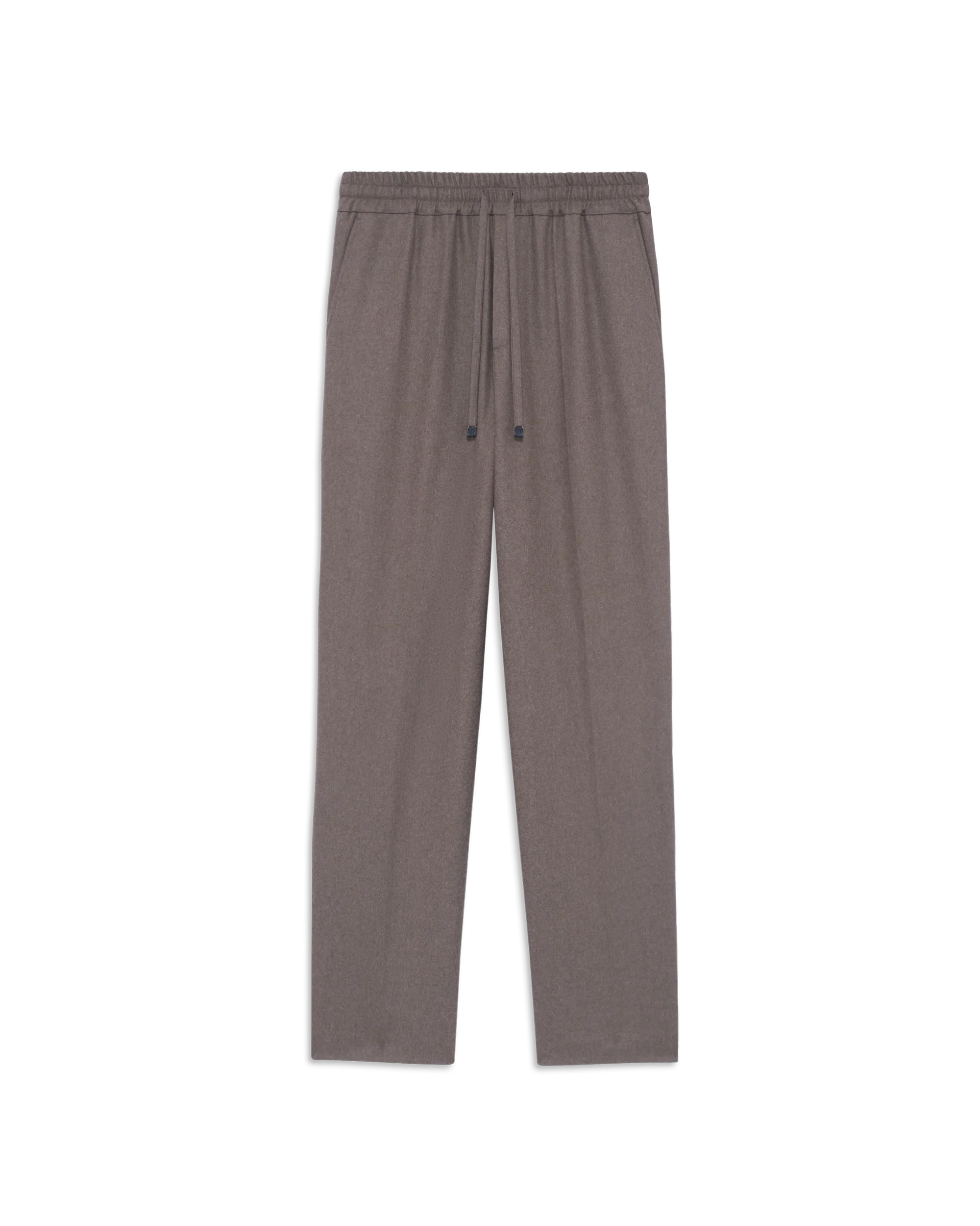Drôle de Monsieur Elastic Waist Flannel Pants Hose Hellbraun Wolle