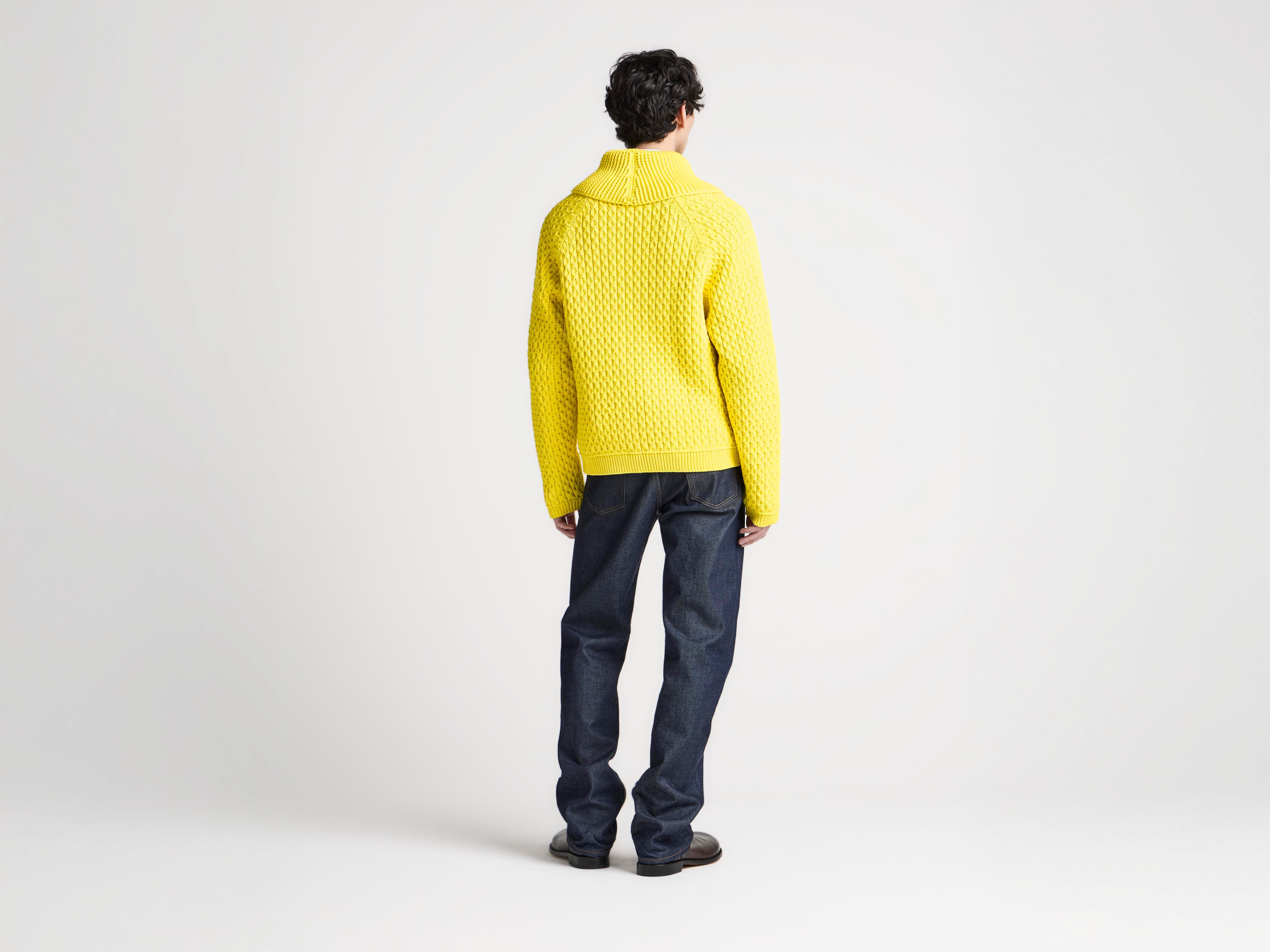 J.W. Anderson Cable Zip Jumper Herren Strickjacke Gelb