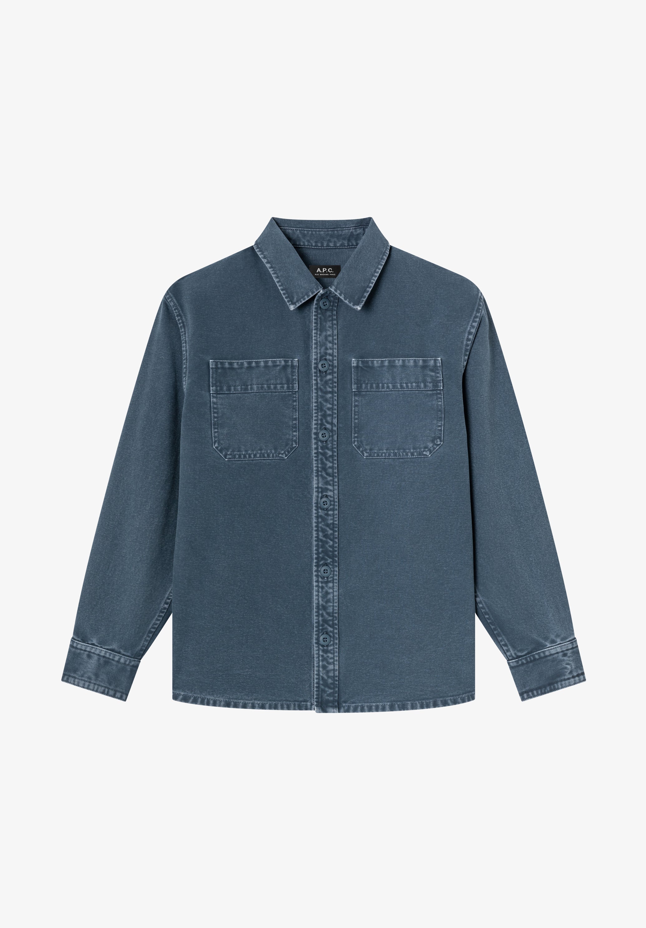 A.P.C. Overshirt blau Workwear recycelte Baumwolle