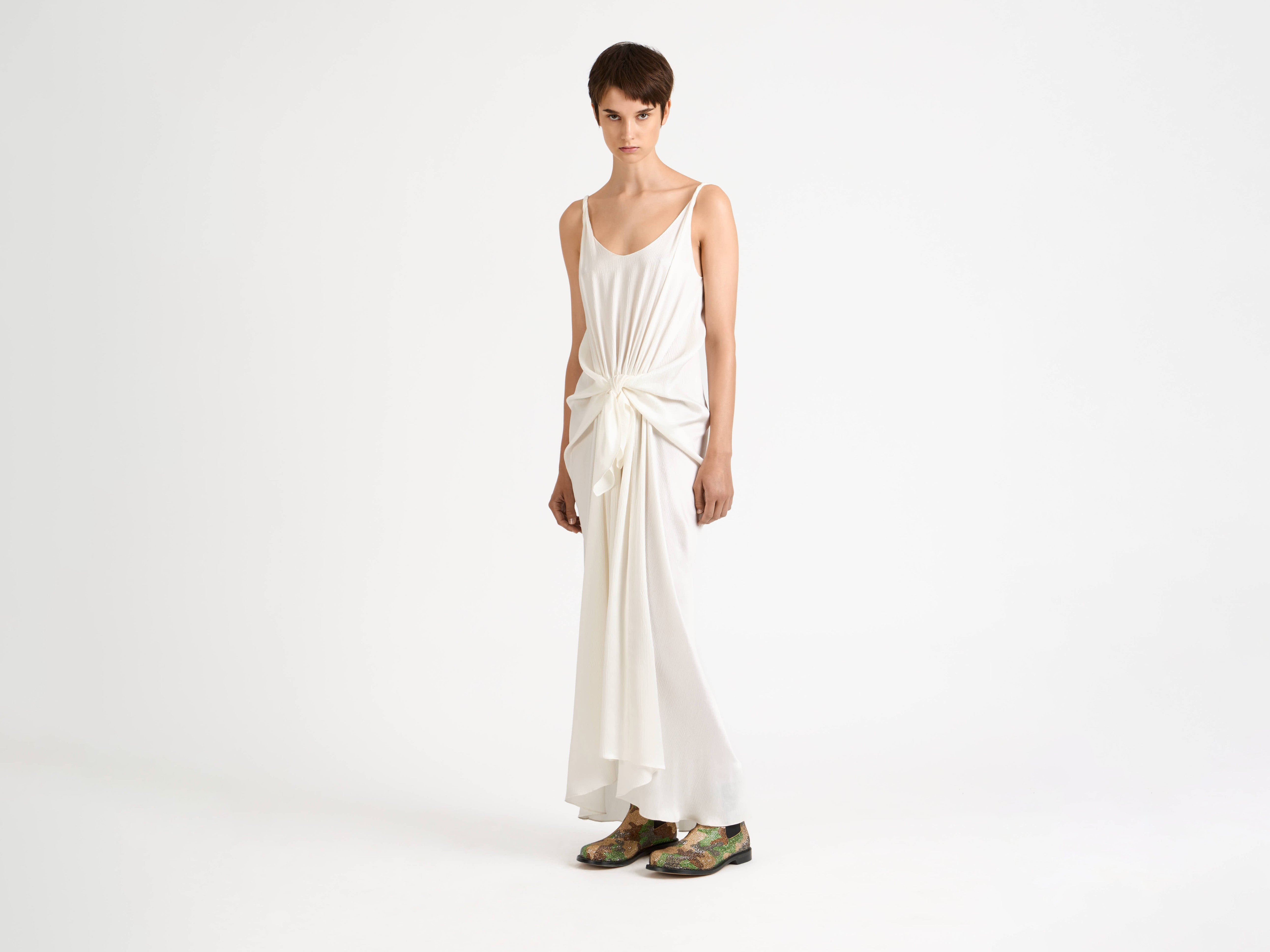 J.W.Anderson Dresses Knotted Waist Longline Kleid Damen Off White