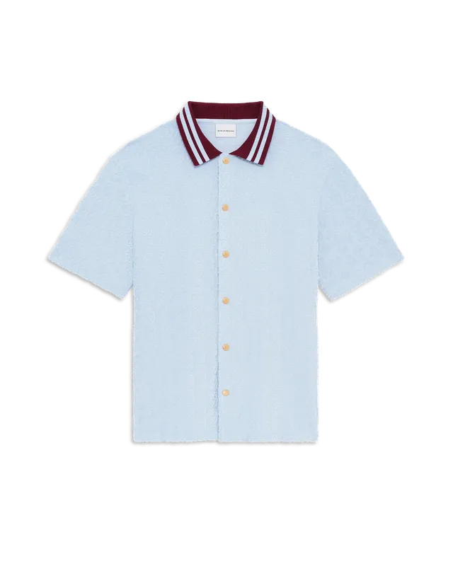 Drôle De Monsieur Monogram Shirt Blau Terry Baumwolle