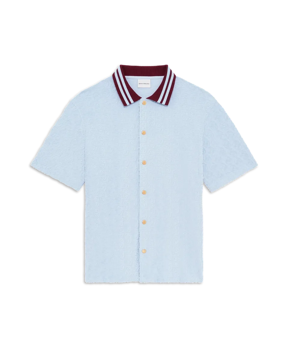 Drôle De Monsieur Monogram Shirt Blau Terry Baumwolle