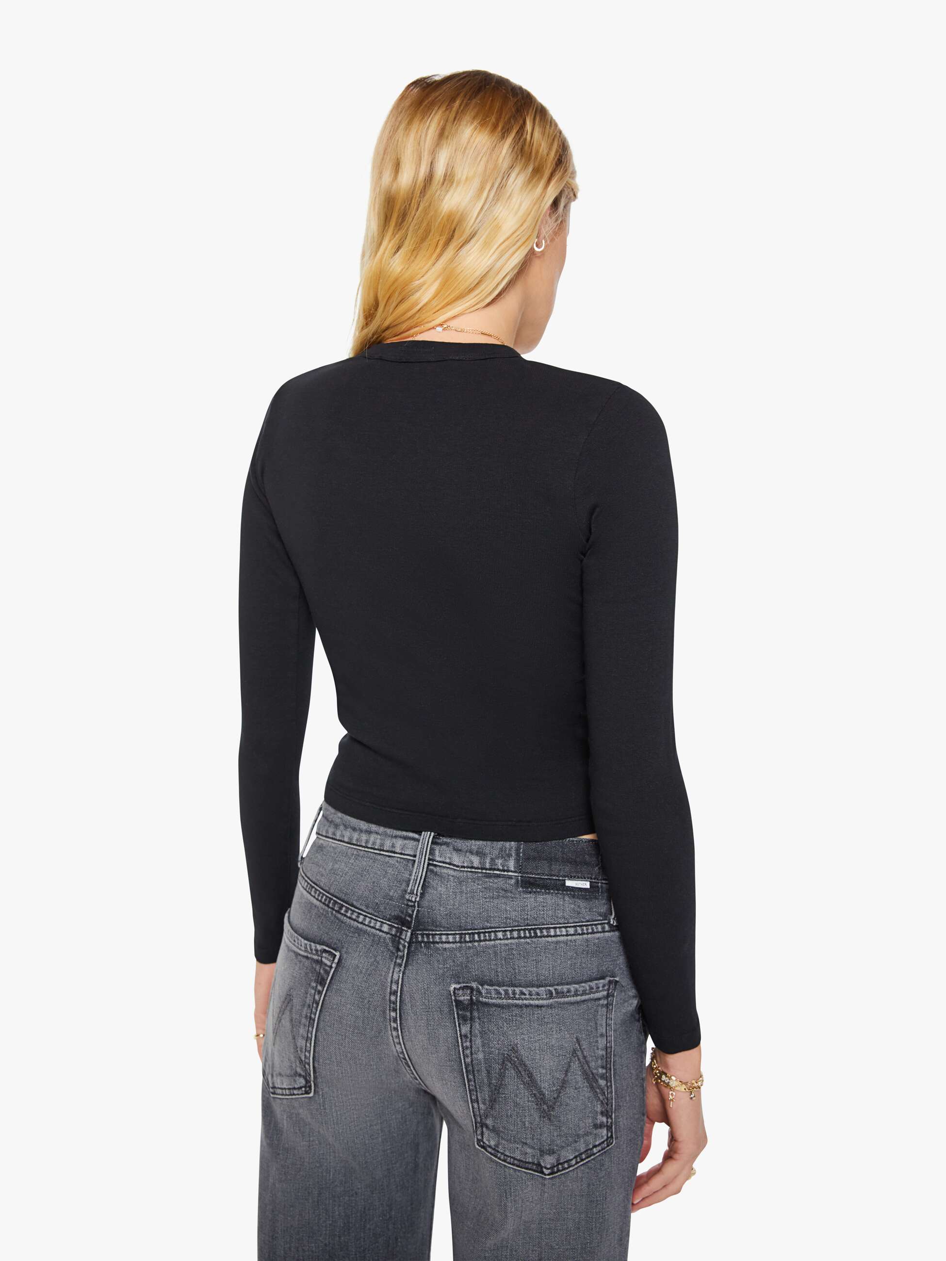 Mother Itty Bitty Crop Langarmshirt schwarz XS-XL