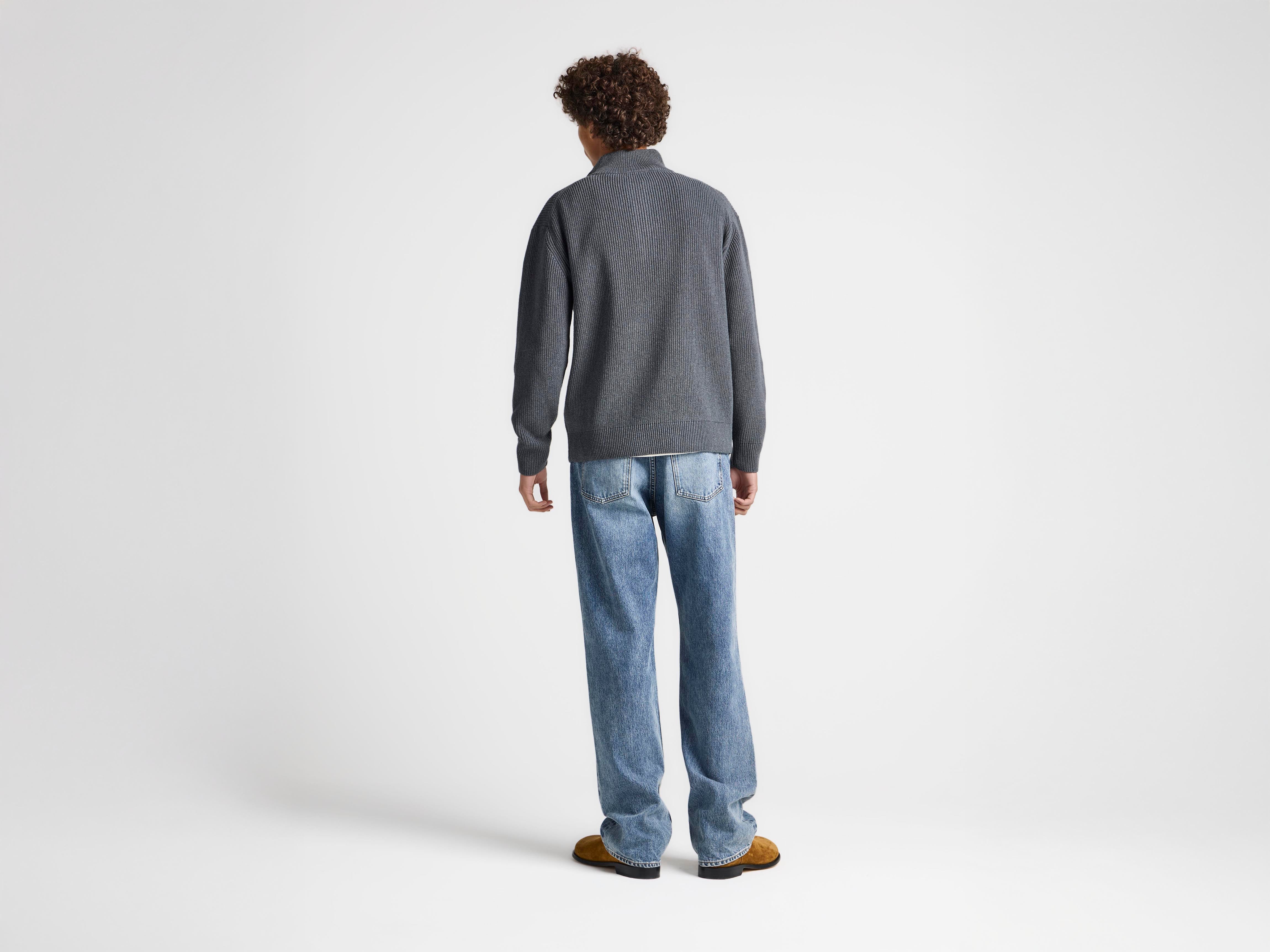 J.W.Anderson Knitwear Half Zip Jumper Pullover Steel