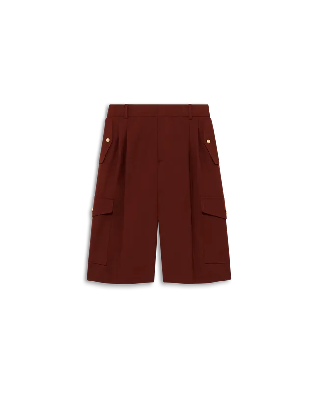 Drôle De Monsieur Short Cargo Shorts Wollmix Ziegelrot