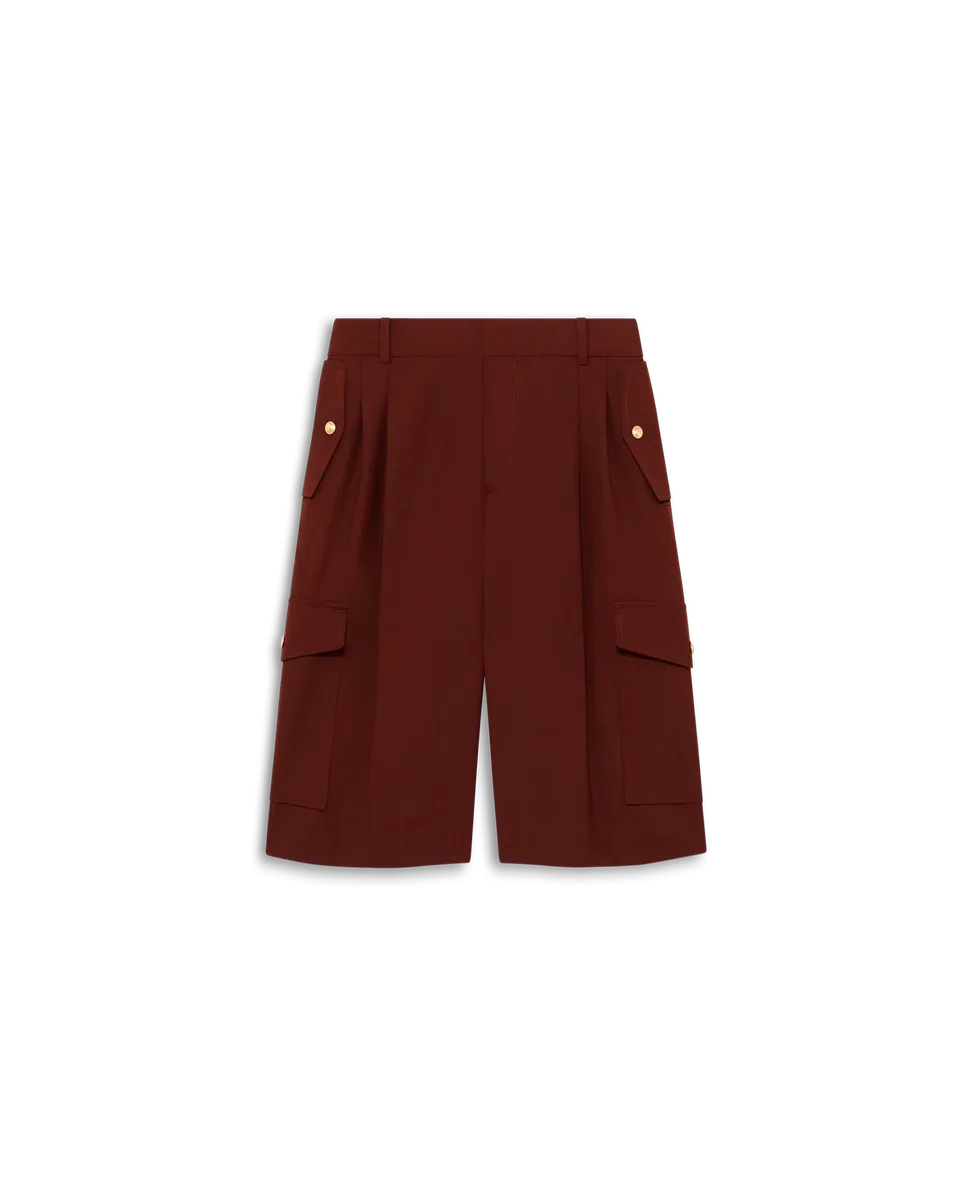Drôle De Monsieur Short Cargo Shorts Wollmix Ziegelrot