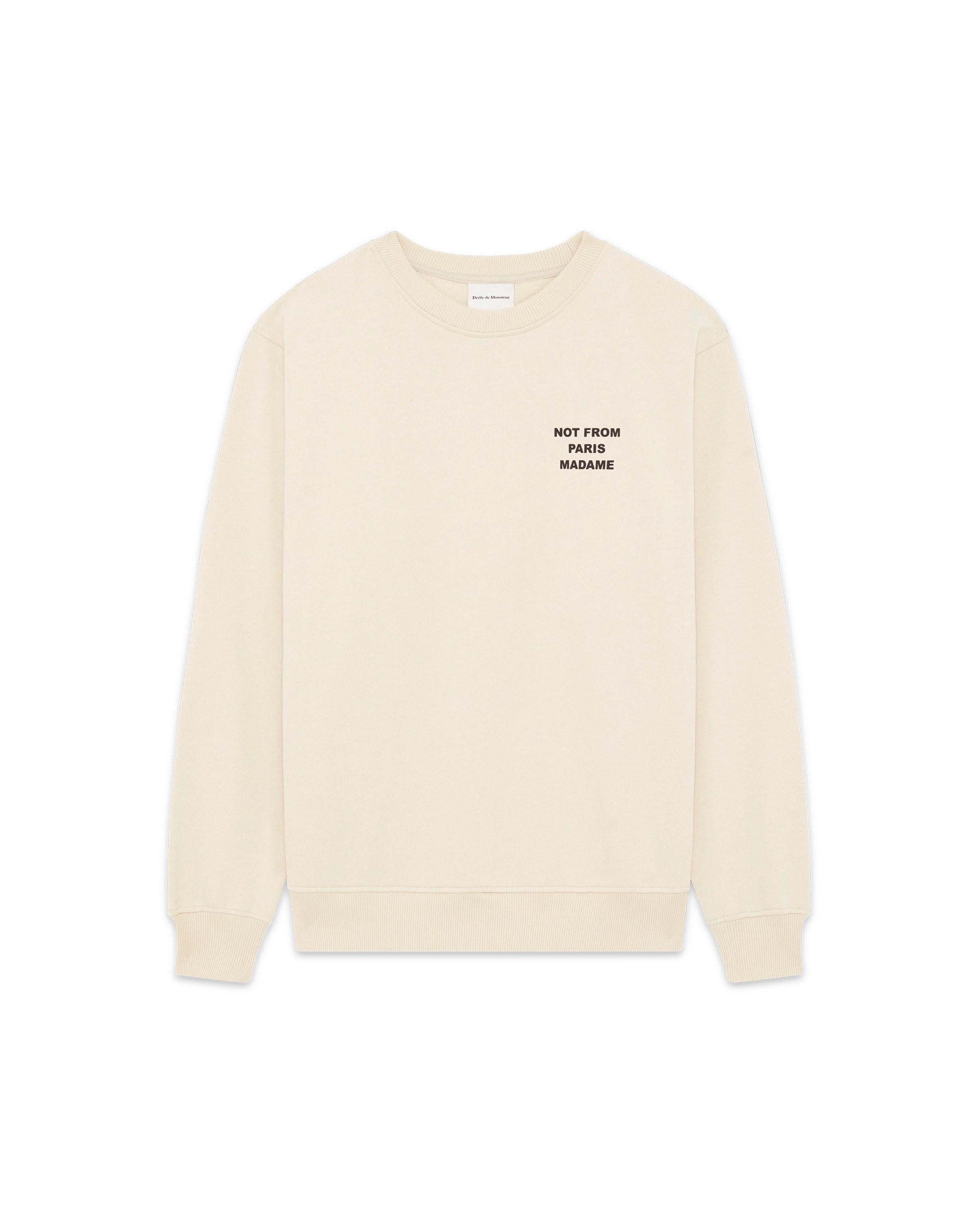 Drôle De Monsieur Le Sweatshirt Slogan Pullover Beige Baumwolle