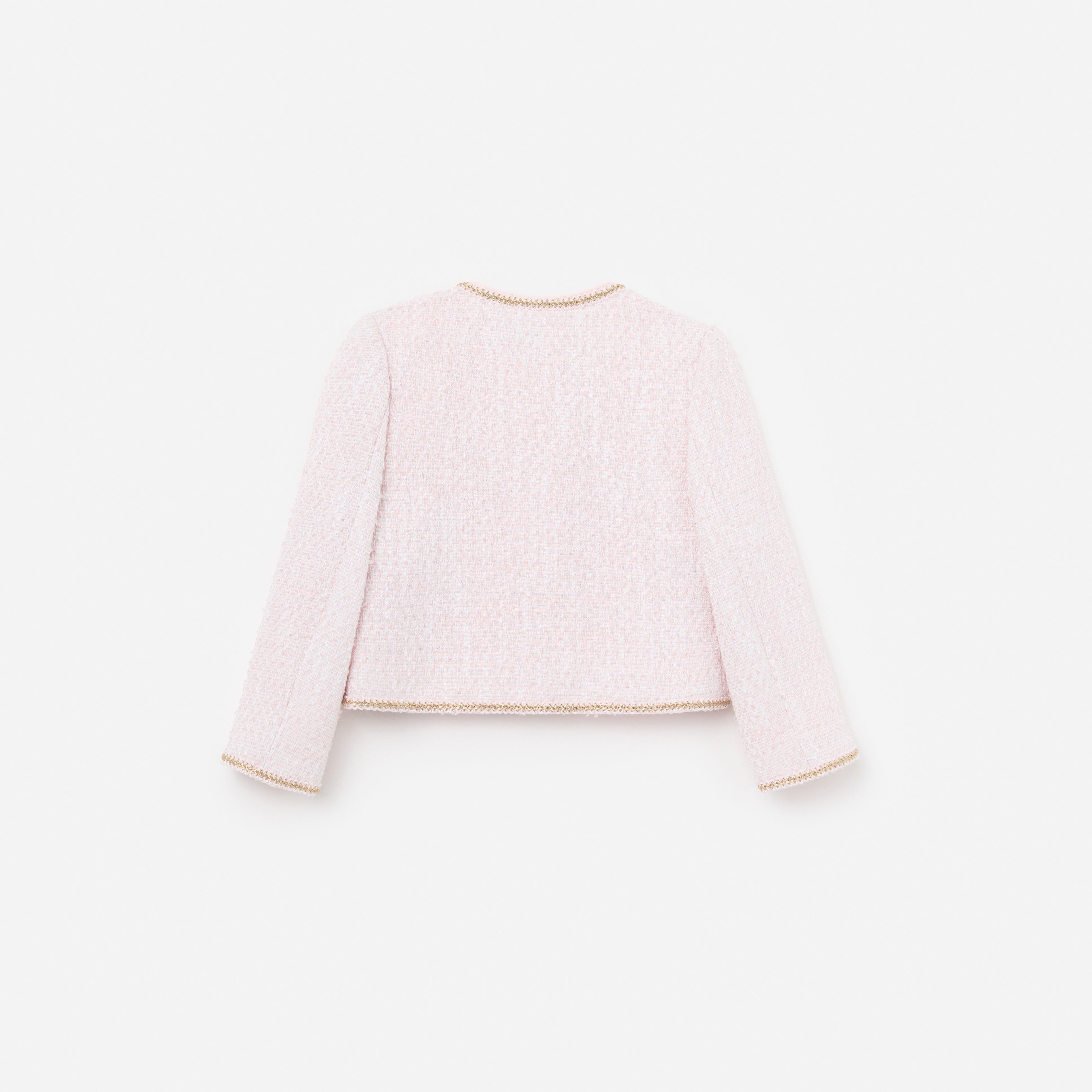 Self Portrait Pink Boucle Braided Trim Jacket rosa Kinder