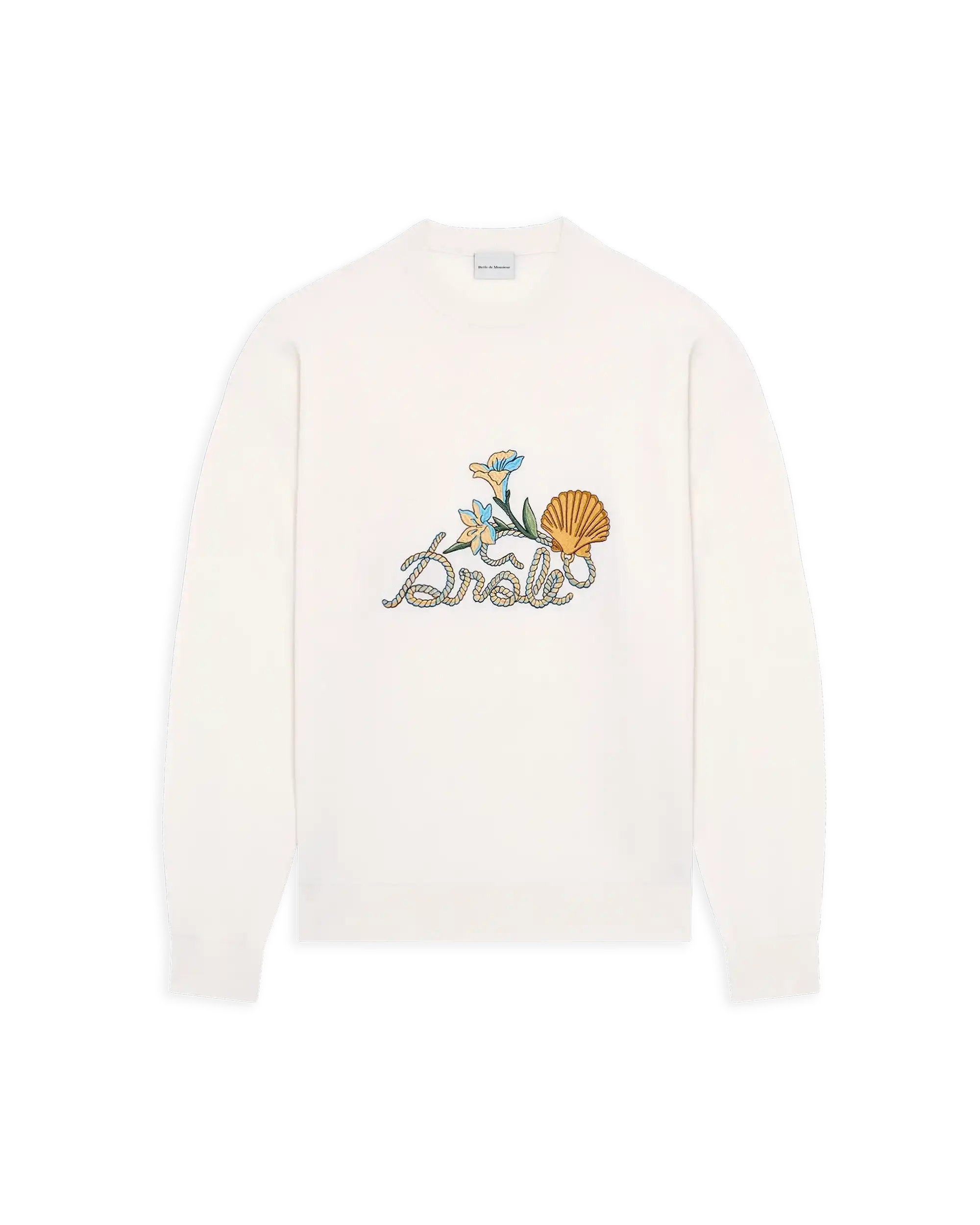 Drôle De Monsieur Maille Drôle Shell Strickpullover Off-White Merinowolle