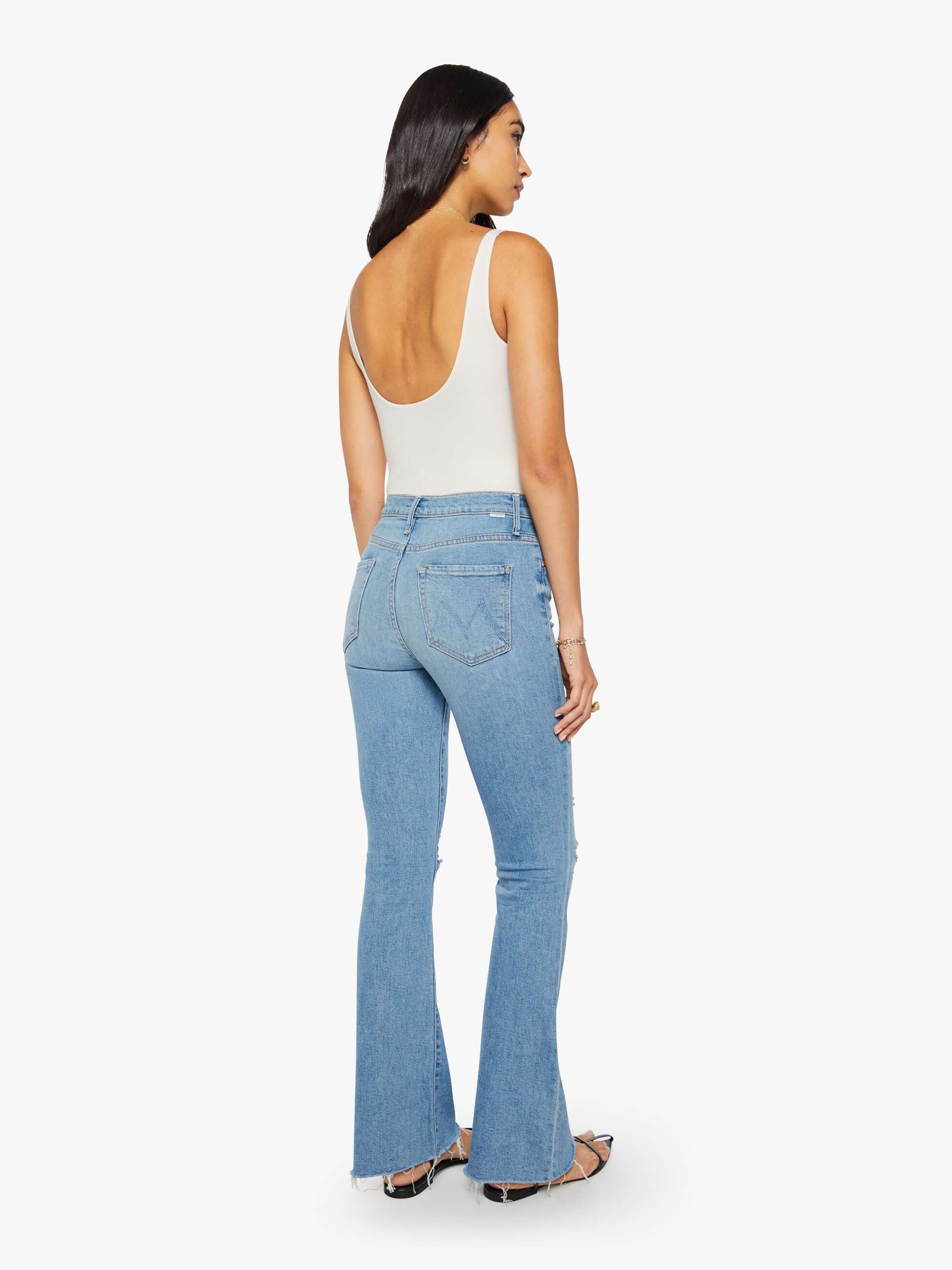 Mother The Weekender Fray Jeans Chaos Is Calling Blau
