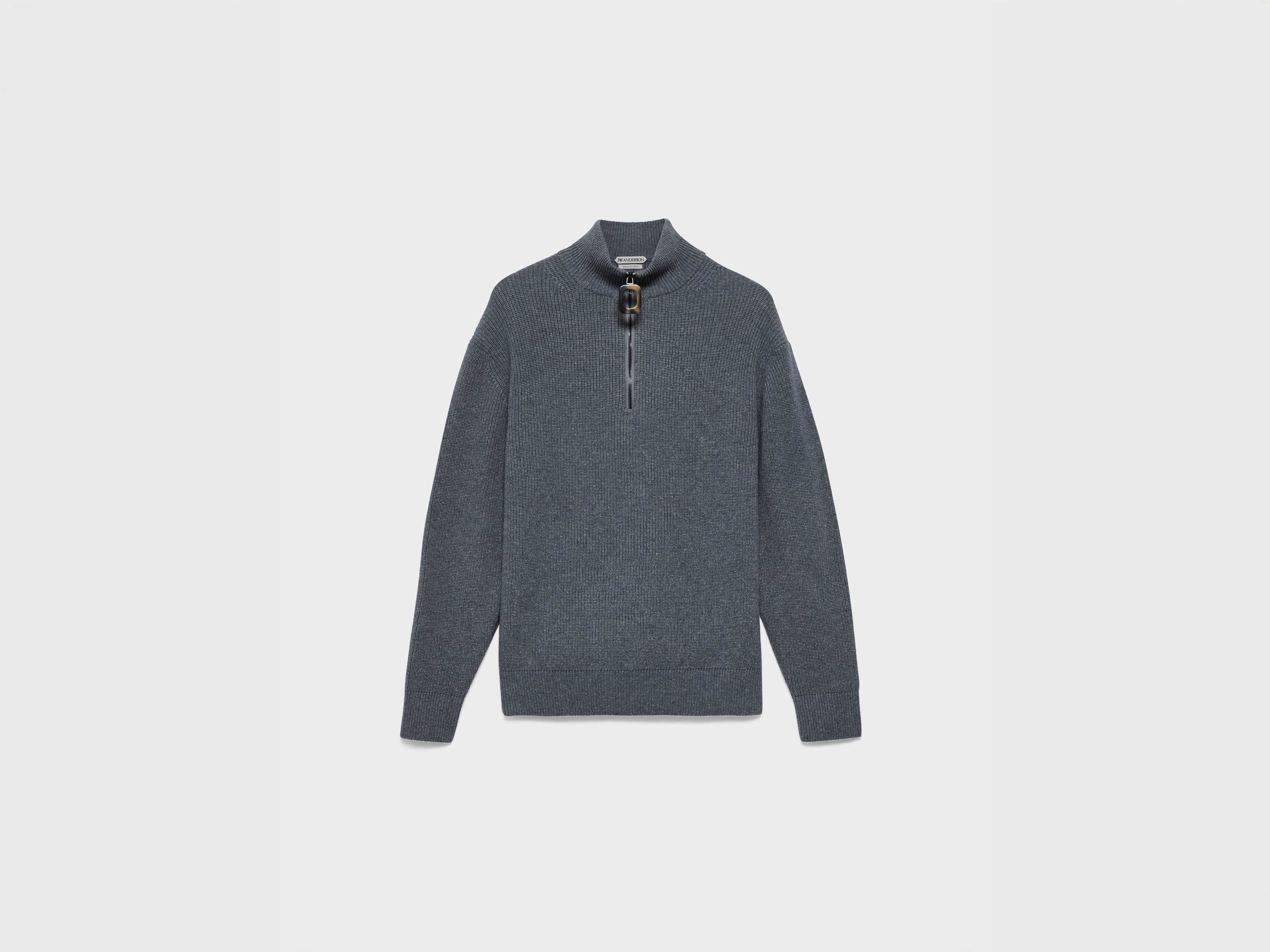 J.W.Anderson Knitwear Half Zip Jumper Pullover Steel