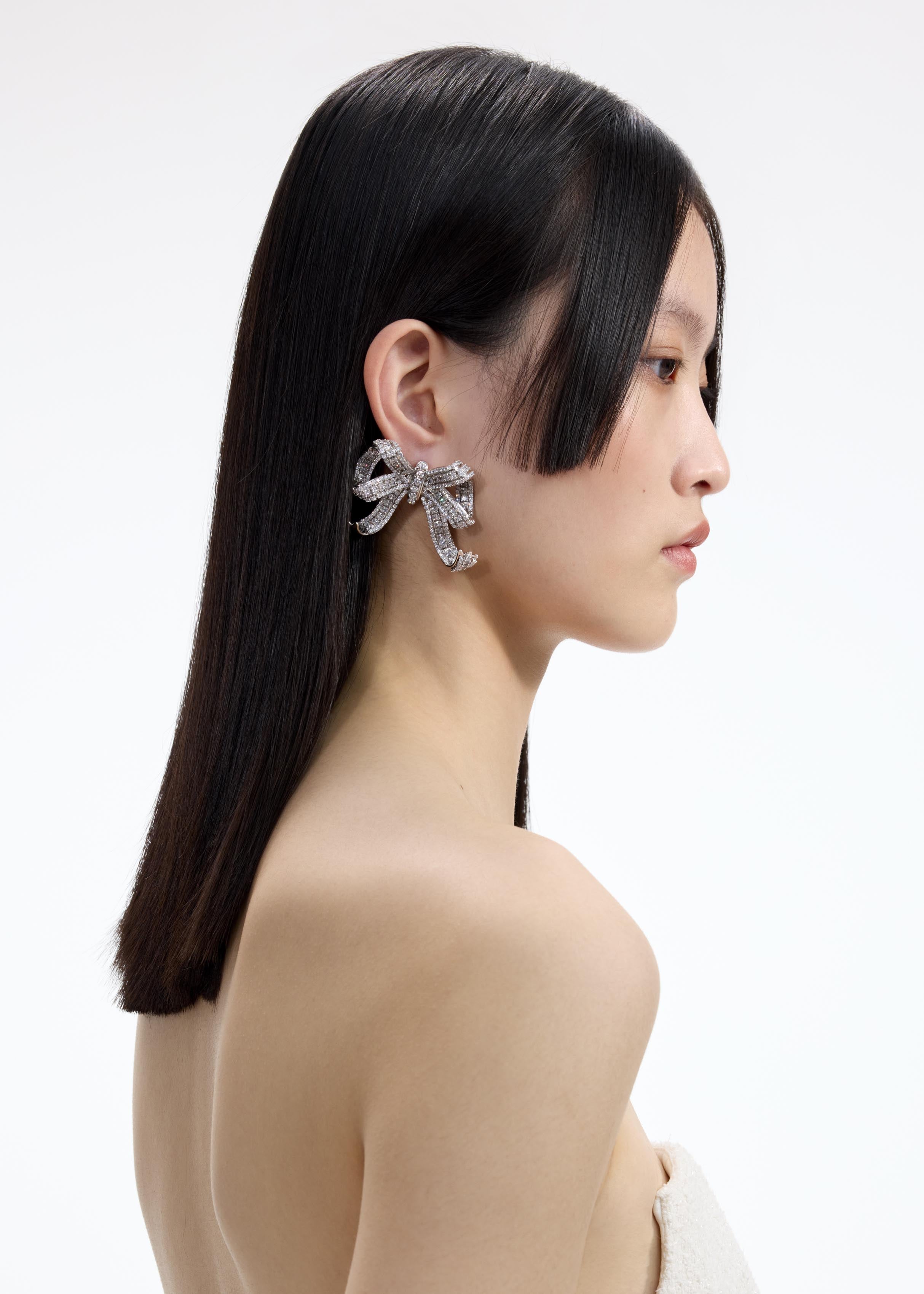 Self-Portrait Jewellery Crystal Bow Ohrringe silber Kristall