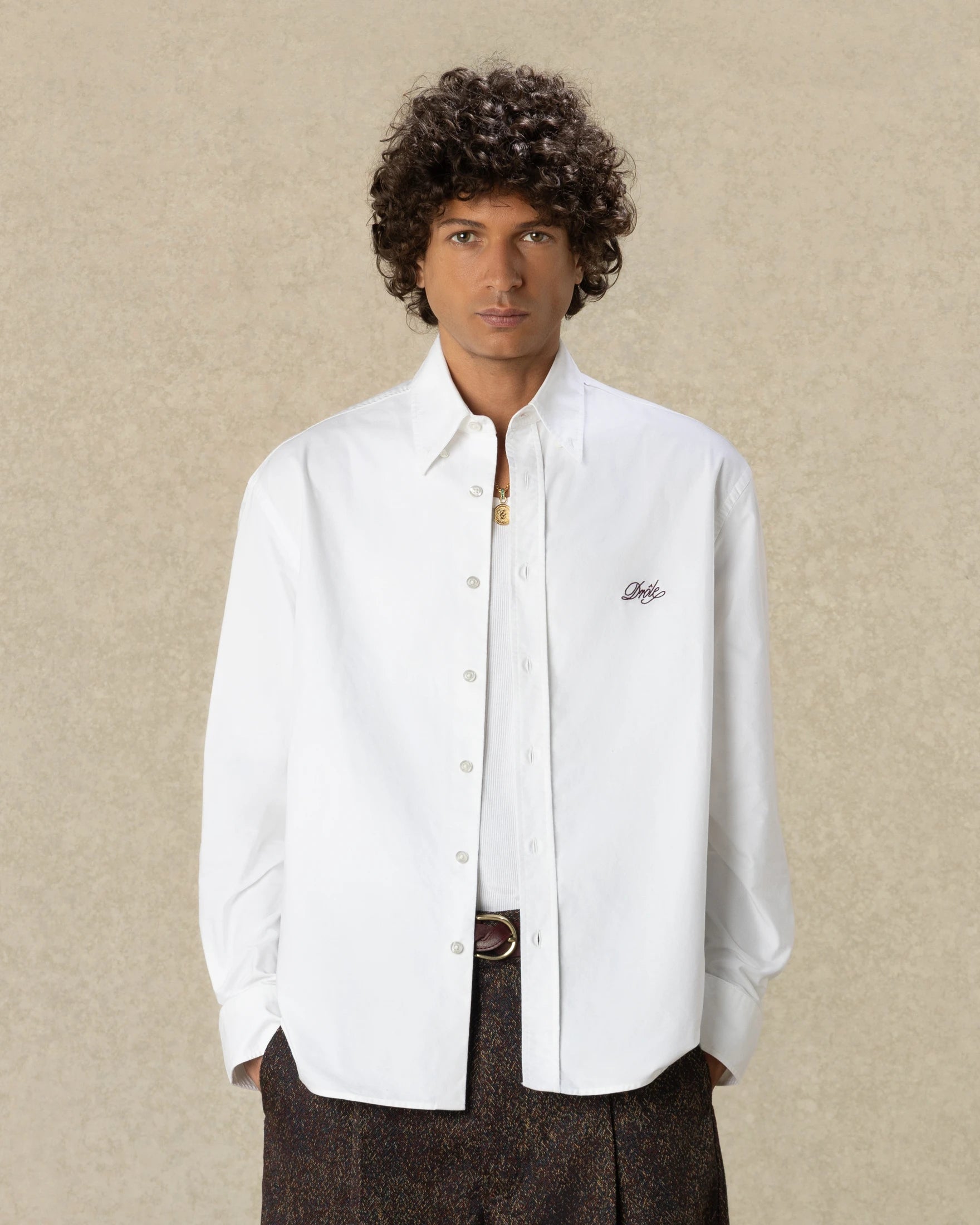 Drôle De Monsieur Plain Boxy Shirt Hemd weiß