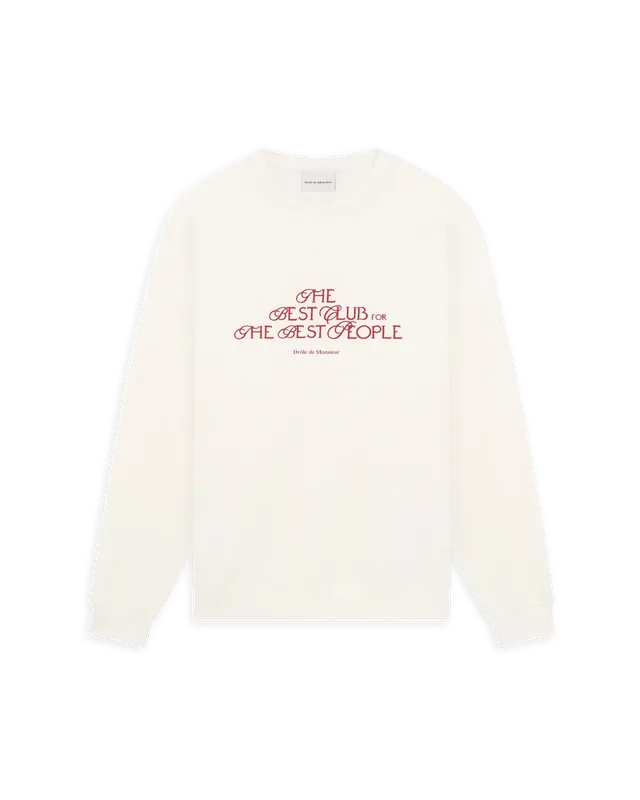 Drôle De Monsieur The Best Club Sweatshirt off-white Baumwolle