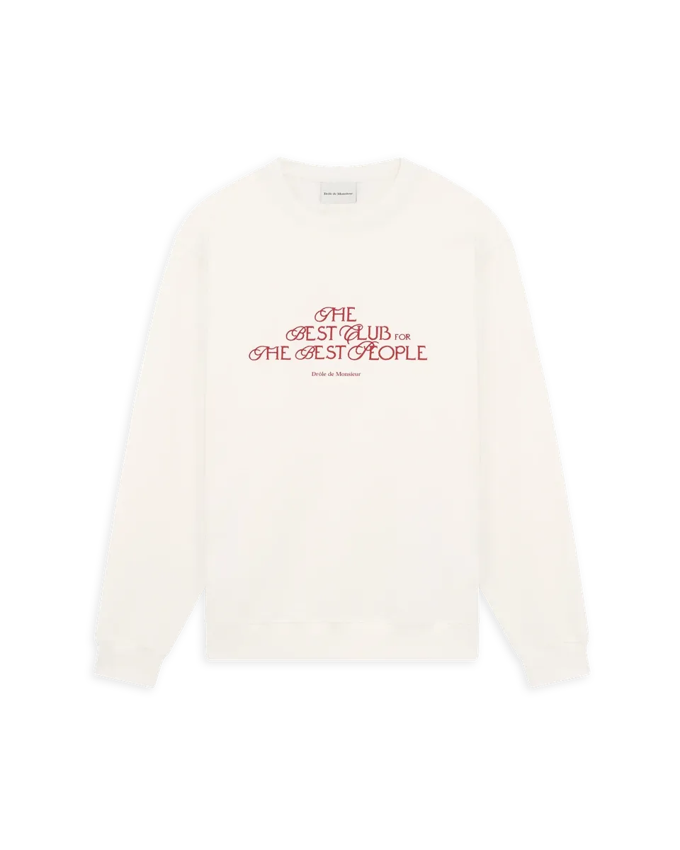 Drôle De Monsieur The Best Club Sweatshirt off-white Baumwolle