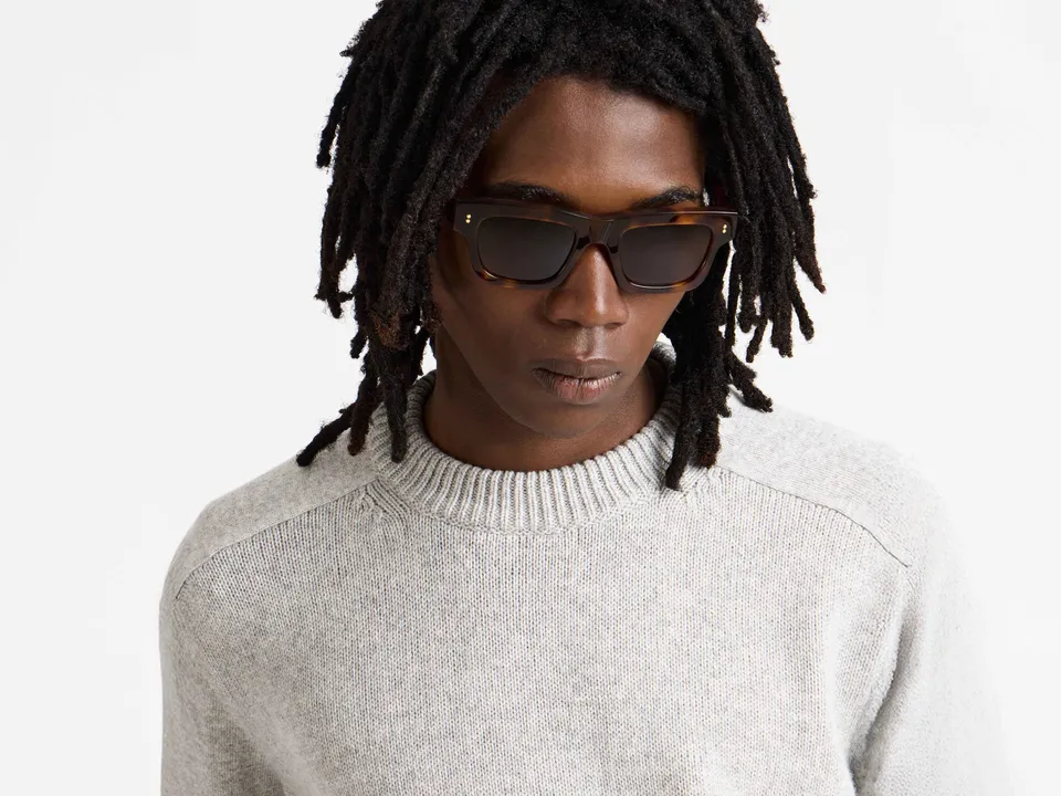 J.W.Anderson JWA02 Rectangular Sonnenbrille Havana