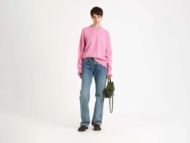 J.W.Anderson V-Neck Kaschmirpullover Damen bubblegum