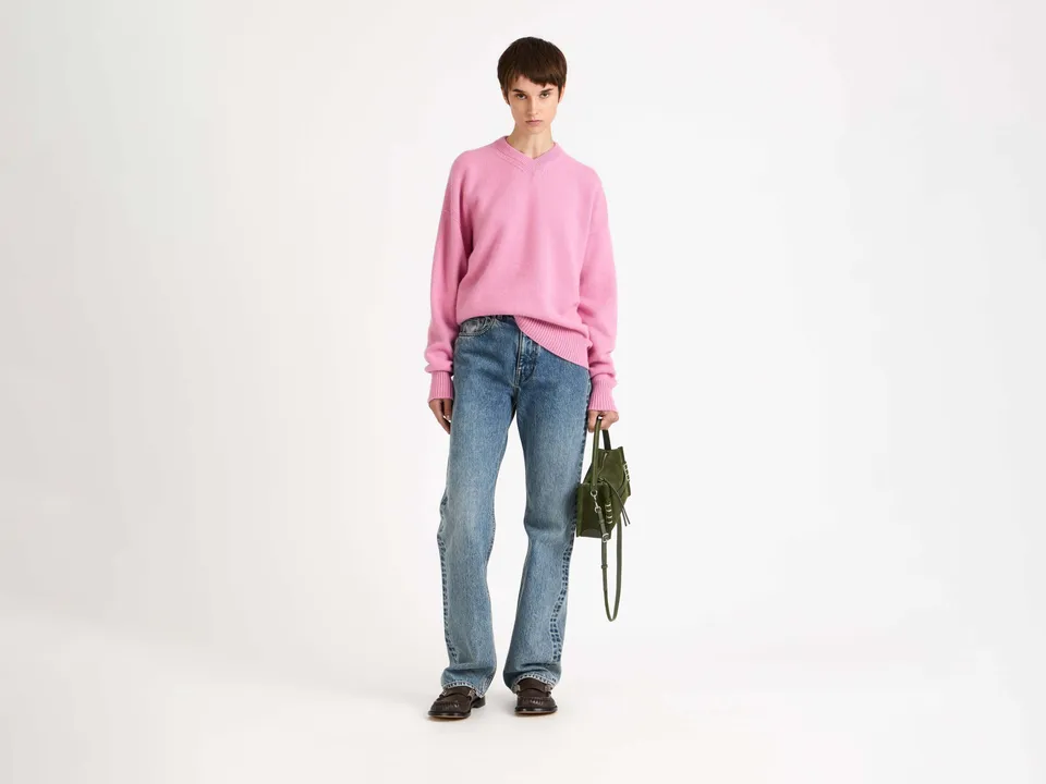 J.W.Anderson V-Neck Kaschmirpullover Damen bubblegum