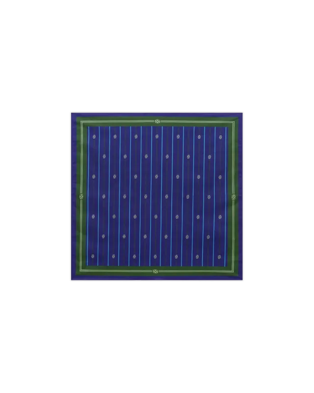 Drôle De Monsieur Bandana Monogramm Seide Blau