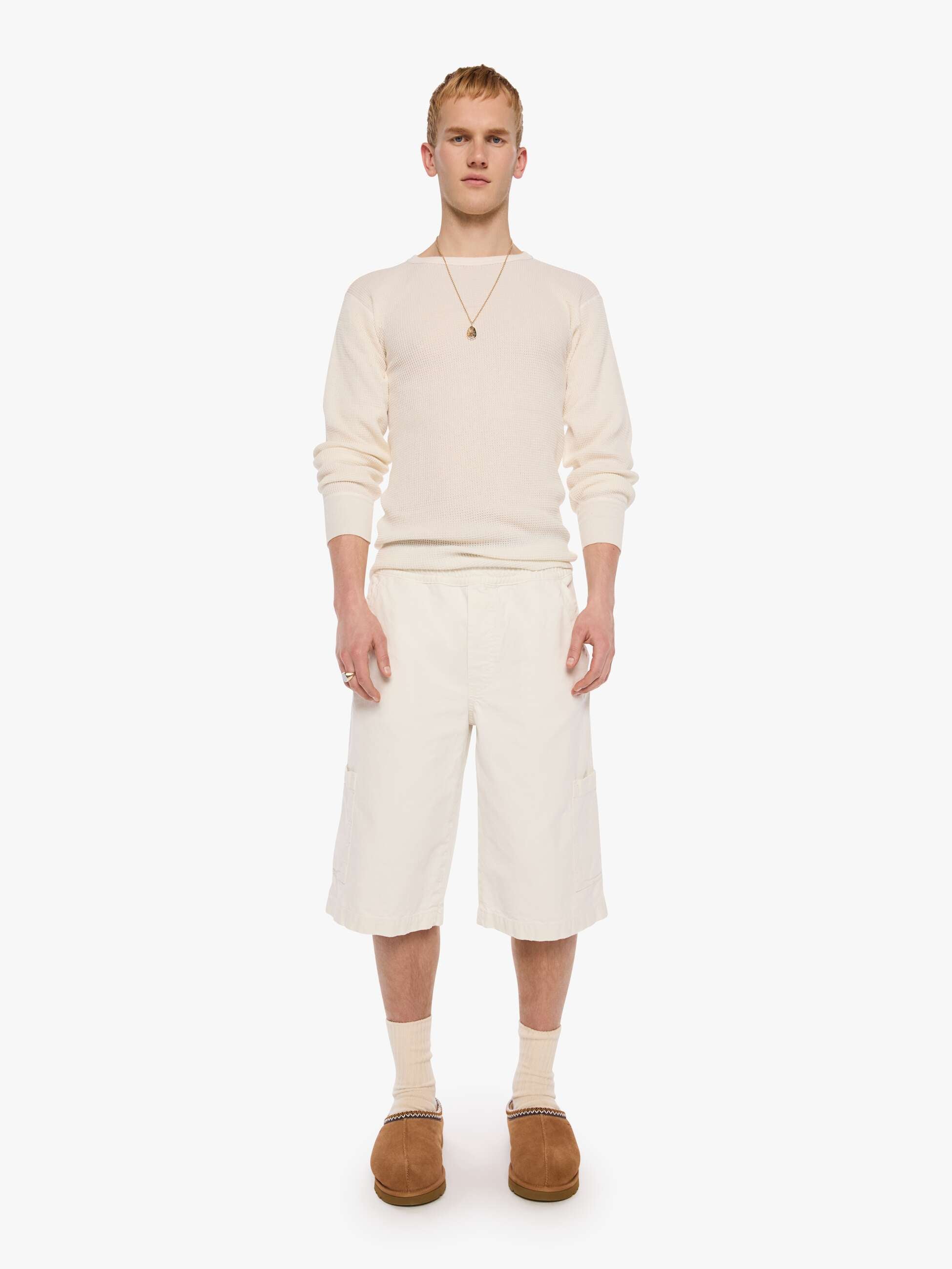 Mother The Short Order Shorts Cream creme Baumwolle