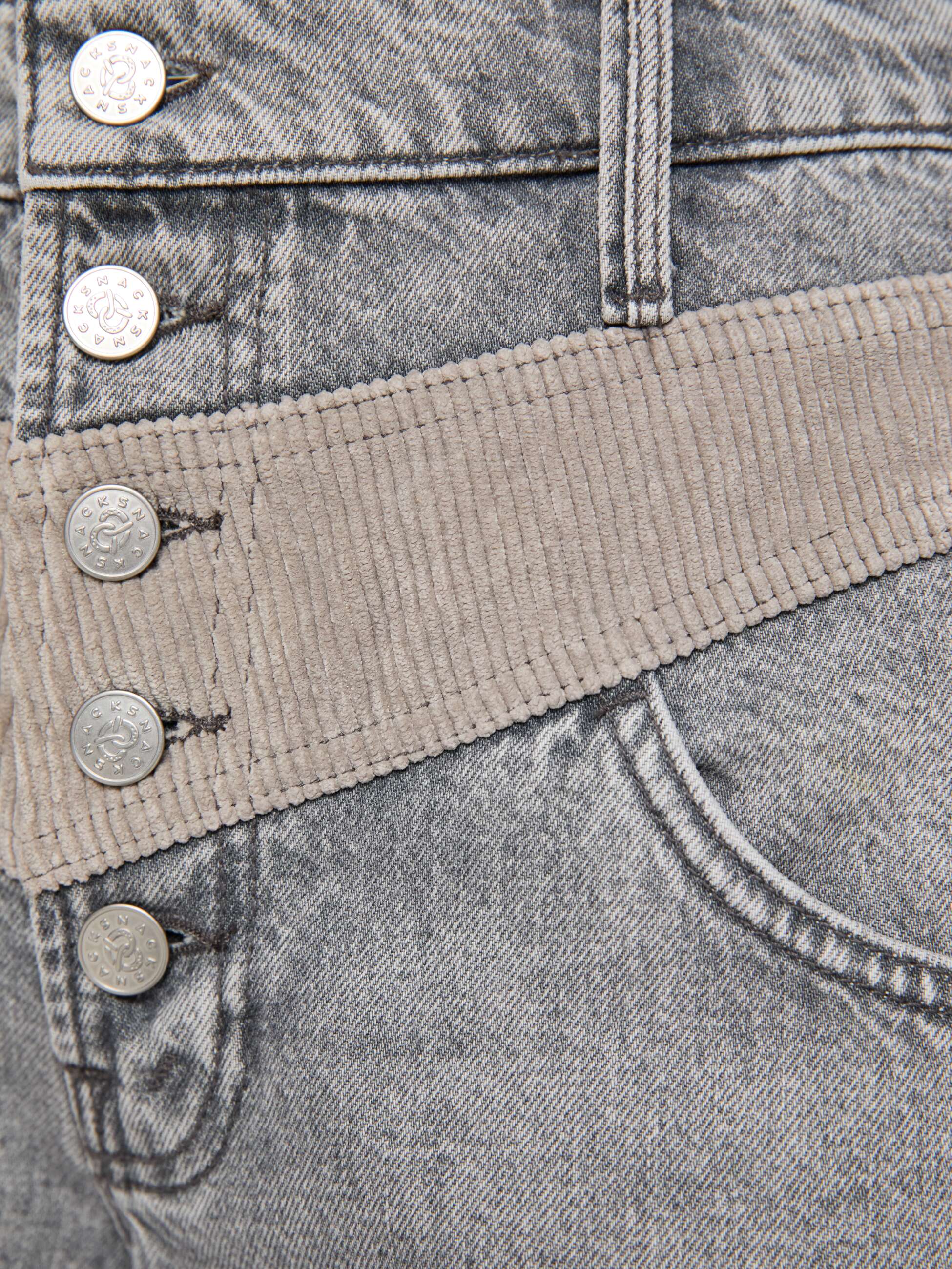 Mother Snacks Mix Jeans Rocky Road Grau Wide Leg