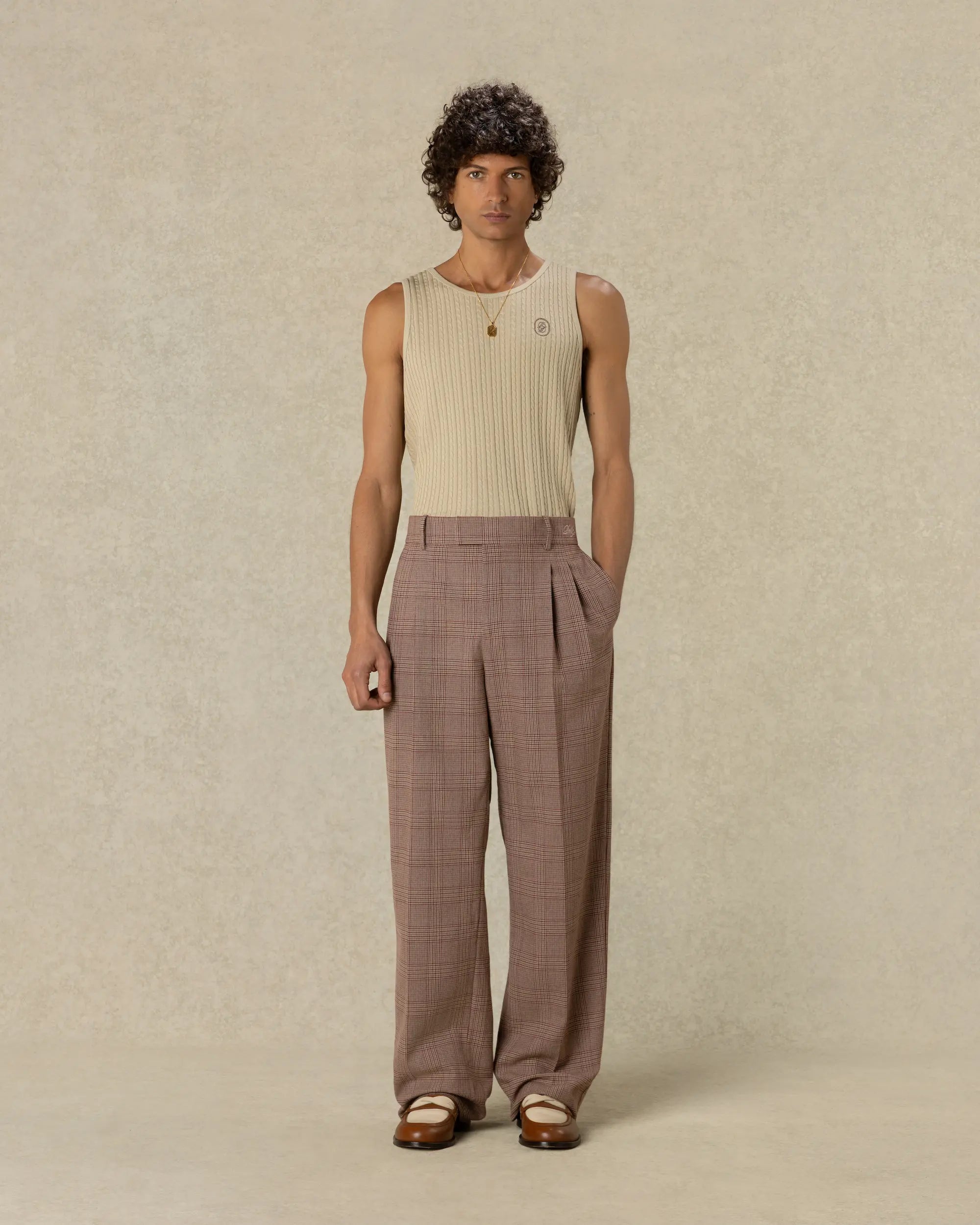 Drôle De Monsieur Prince Of Wales Golfer Hose Braun Wollmix