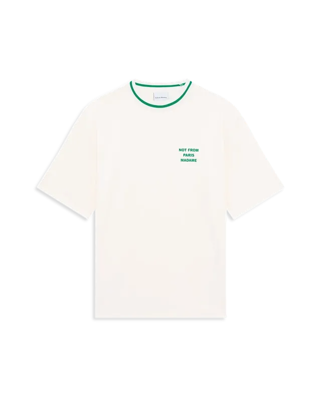 Drôle De Monsieur Le T-Shirt Slogan Sport Creme Baumwolle